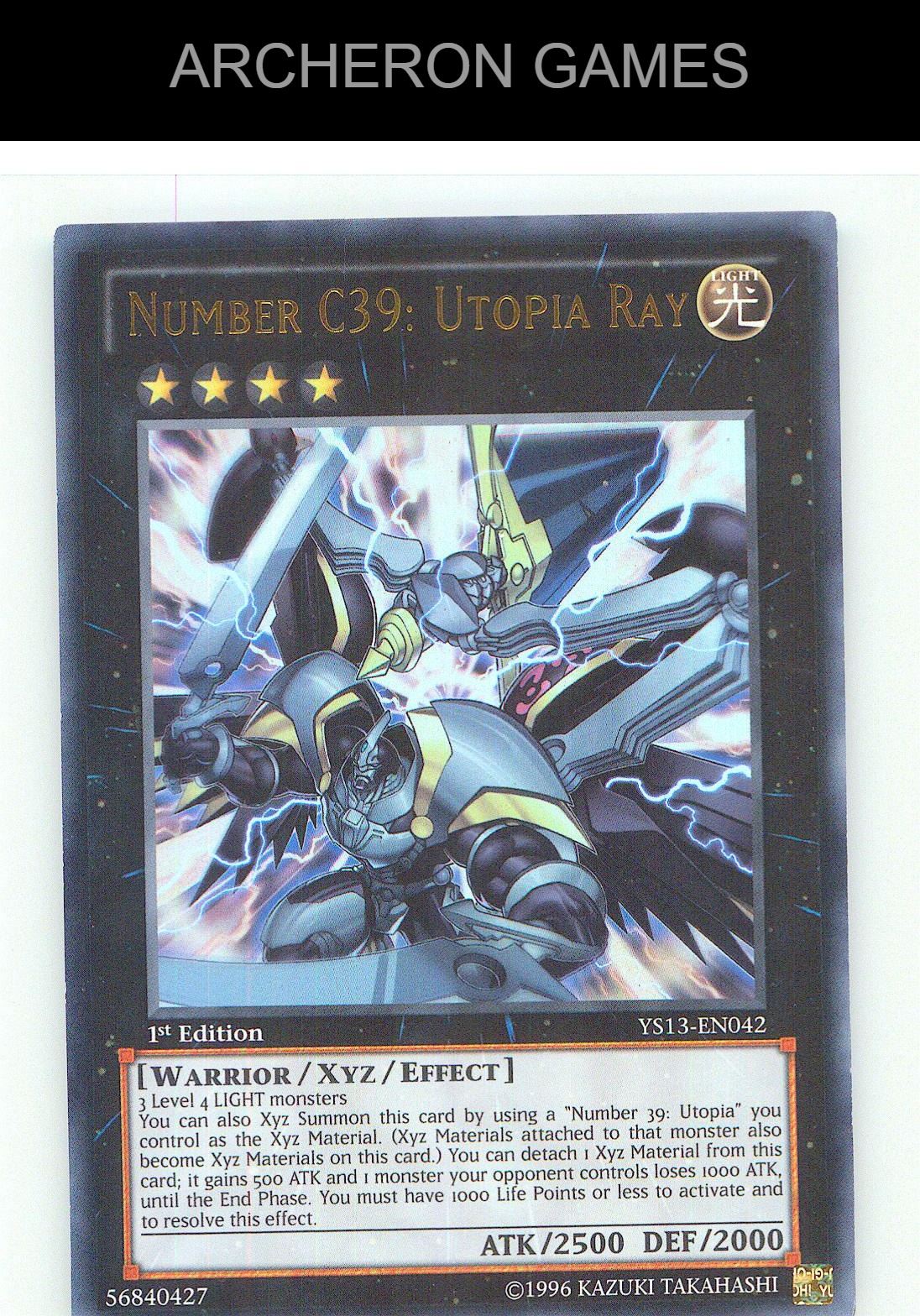 Number C39: Utopia Ray Ultra Rare YUGIOH Card 1st Edition