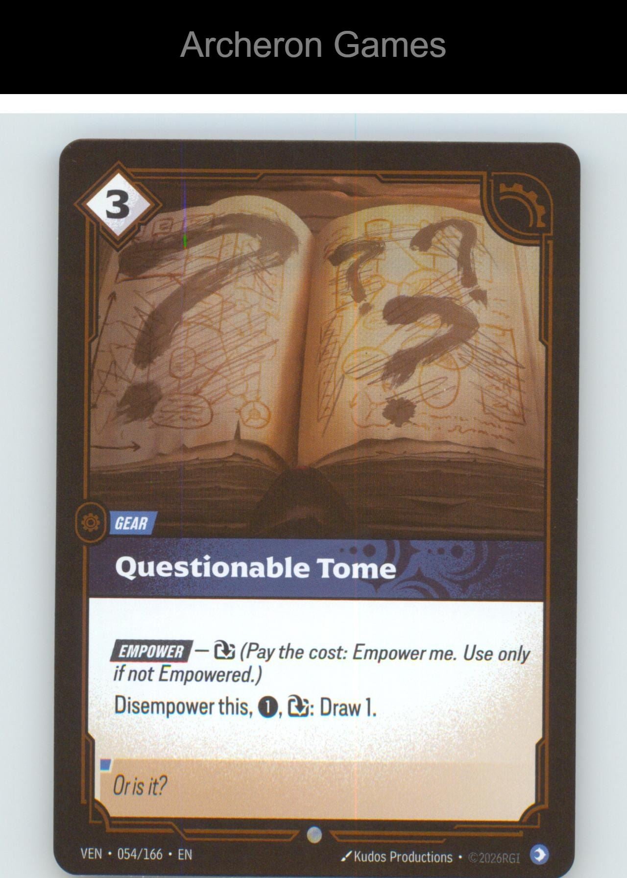 Questionable Tome VEN 054/166 C Vendetta Riftbound Card
