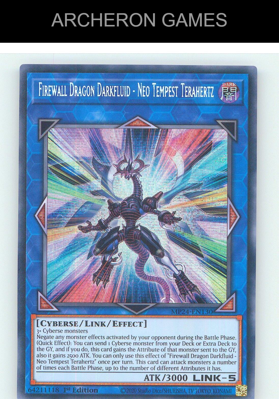 Firewall Dragon Darkfluid - Neo Tempest Terahertz YUGIOH Card 1st Edition