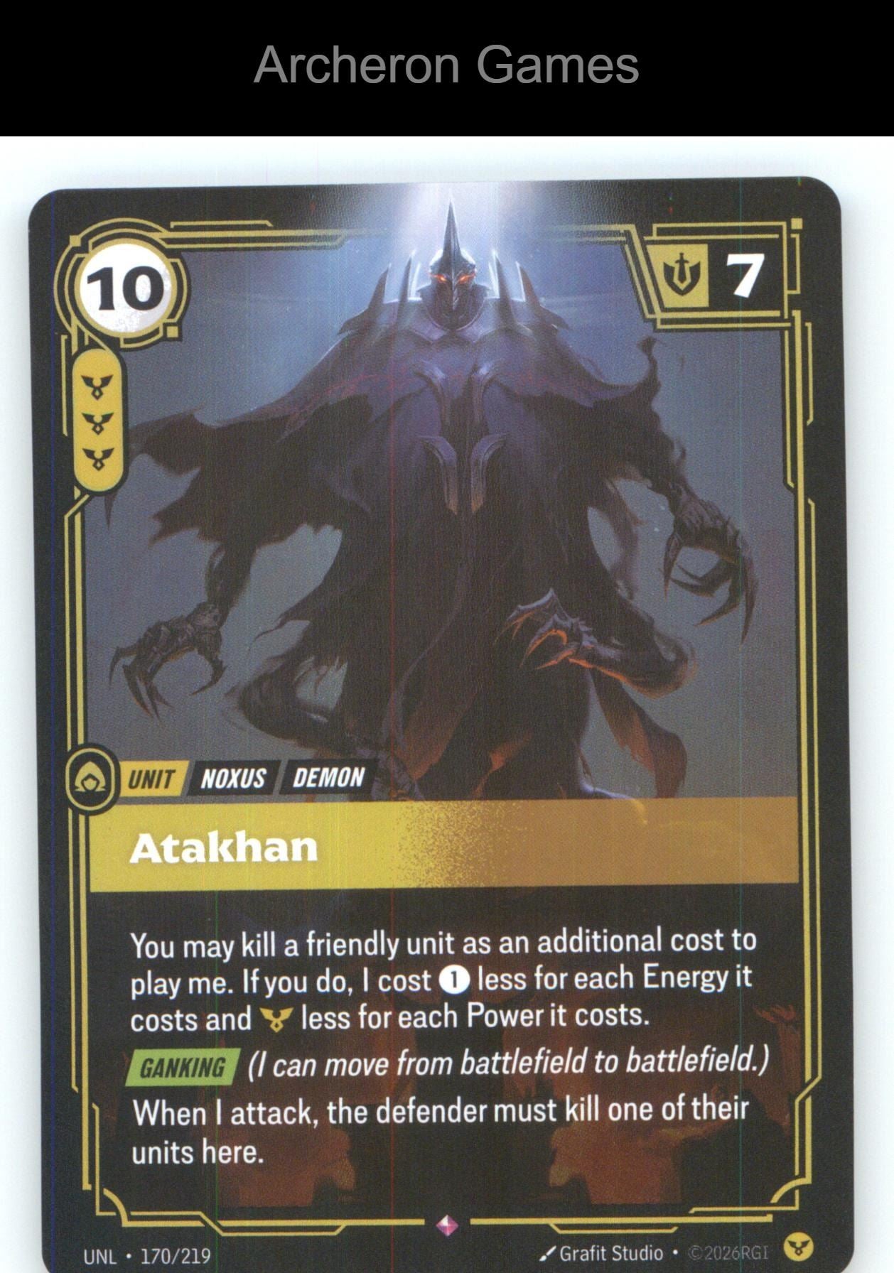 Atakhan UNL 170/219 R Unleashed Riftbound Card Foil