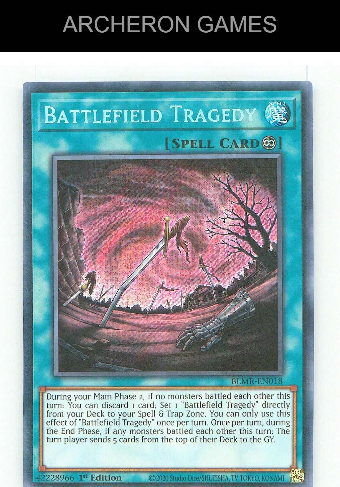 Battlefield Tragedy SEC YUGIOH Card 1st Edition