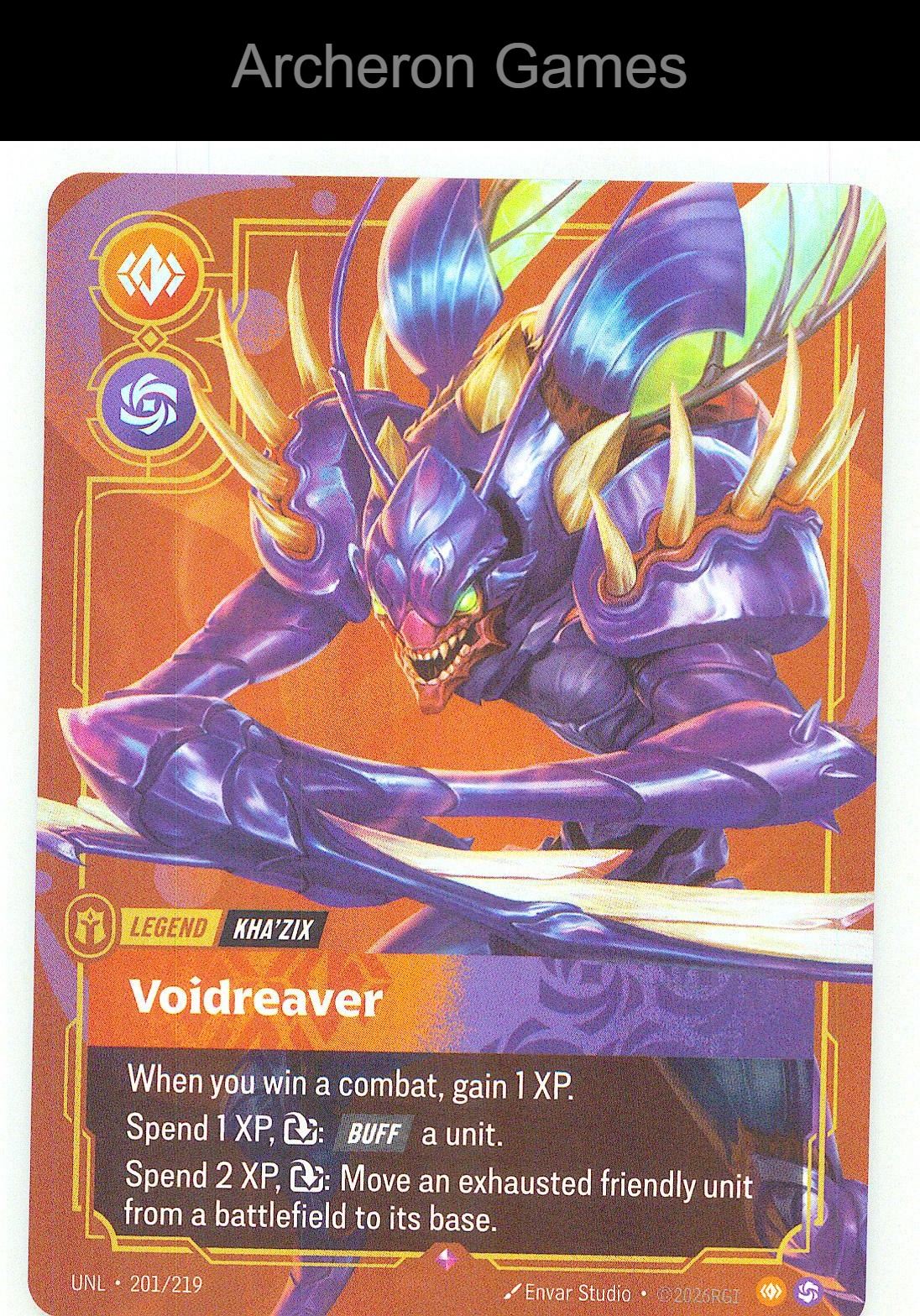 Kha'Zix - Voidreaver UNL 201/219 R Unleashed Riftbound Card