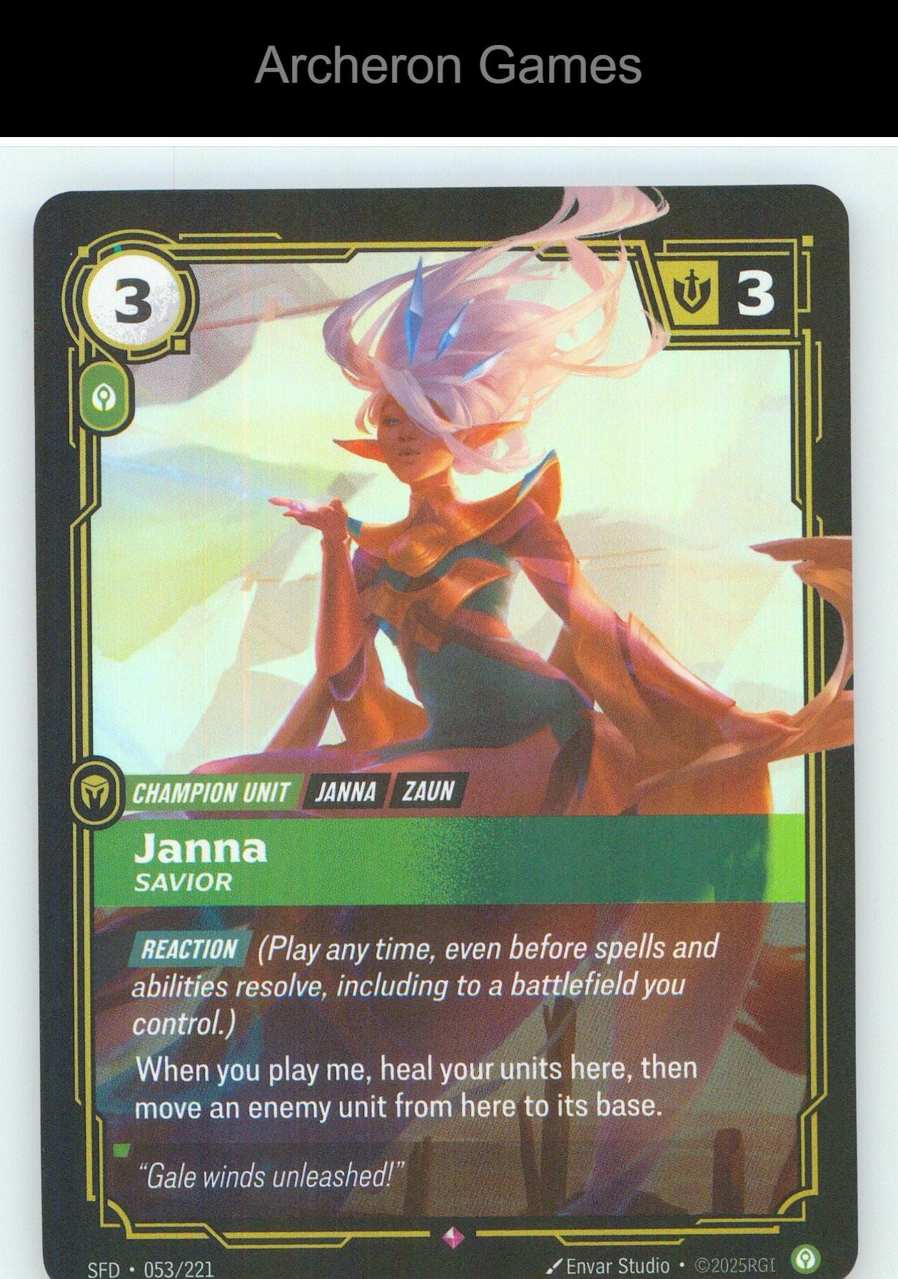 Janna - Savior SFD 053/221 R Spiritforged Riftbound Card Foil