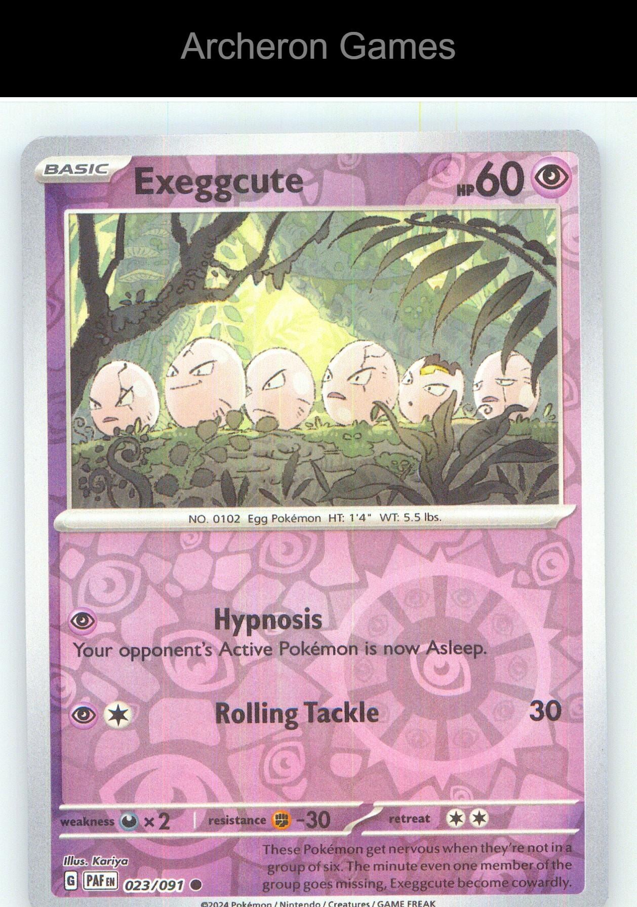 Pokemon Card Exeggcute PAF 023/091 C Paldean Fates Reverse Holo