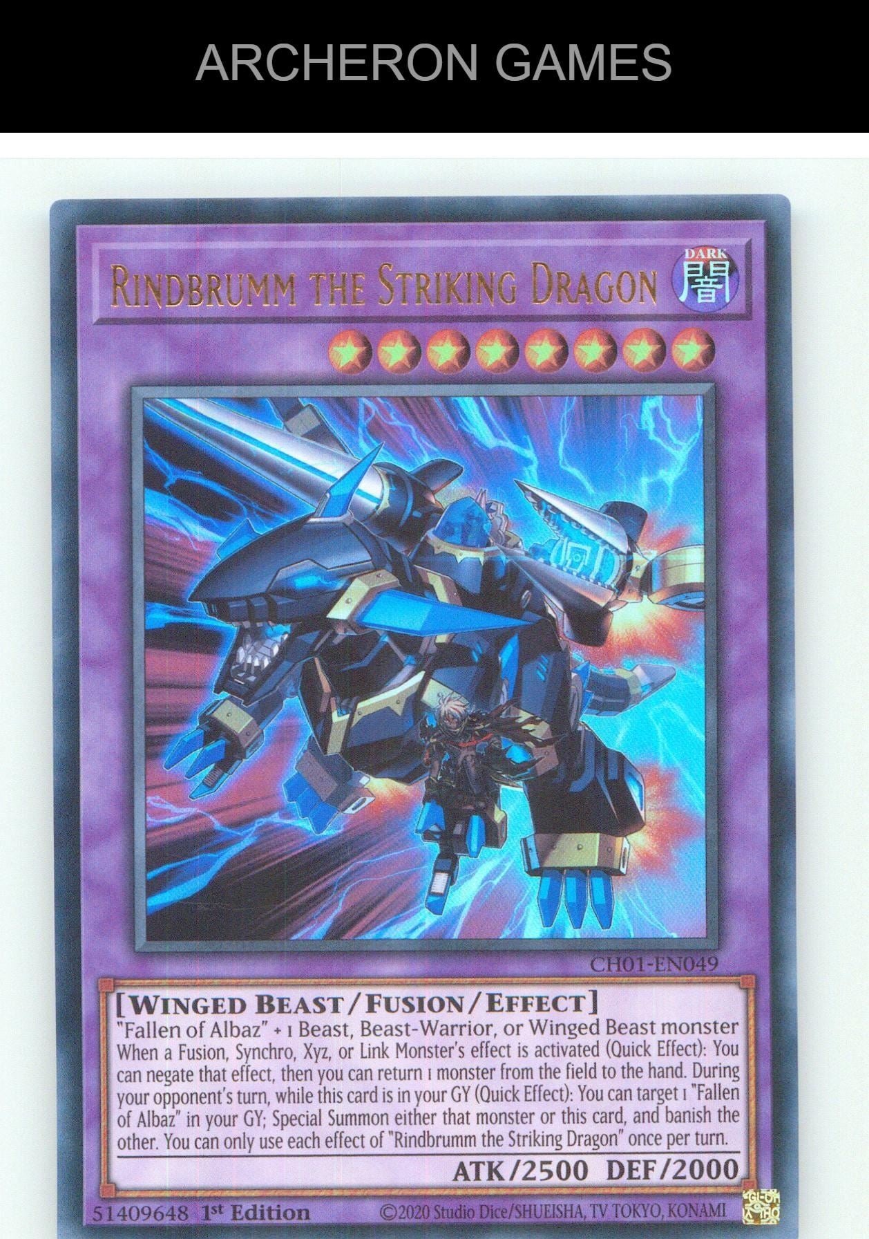 Rindbrumm the Striking Dragon UR YUGIOH Card 1st Edition