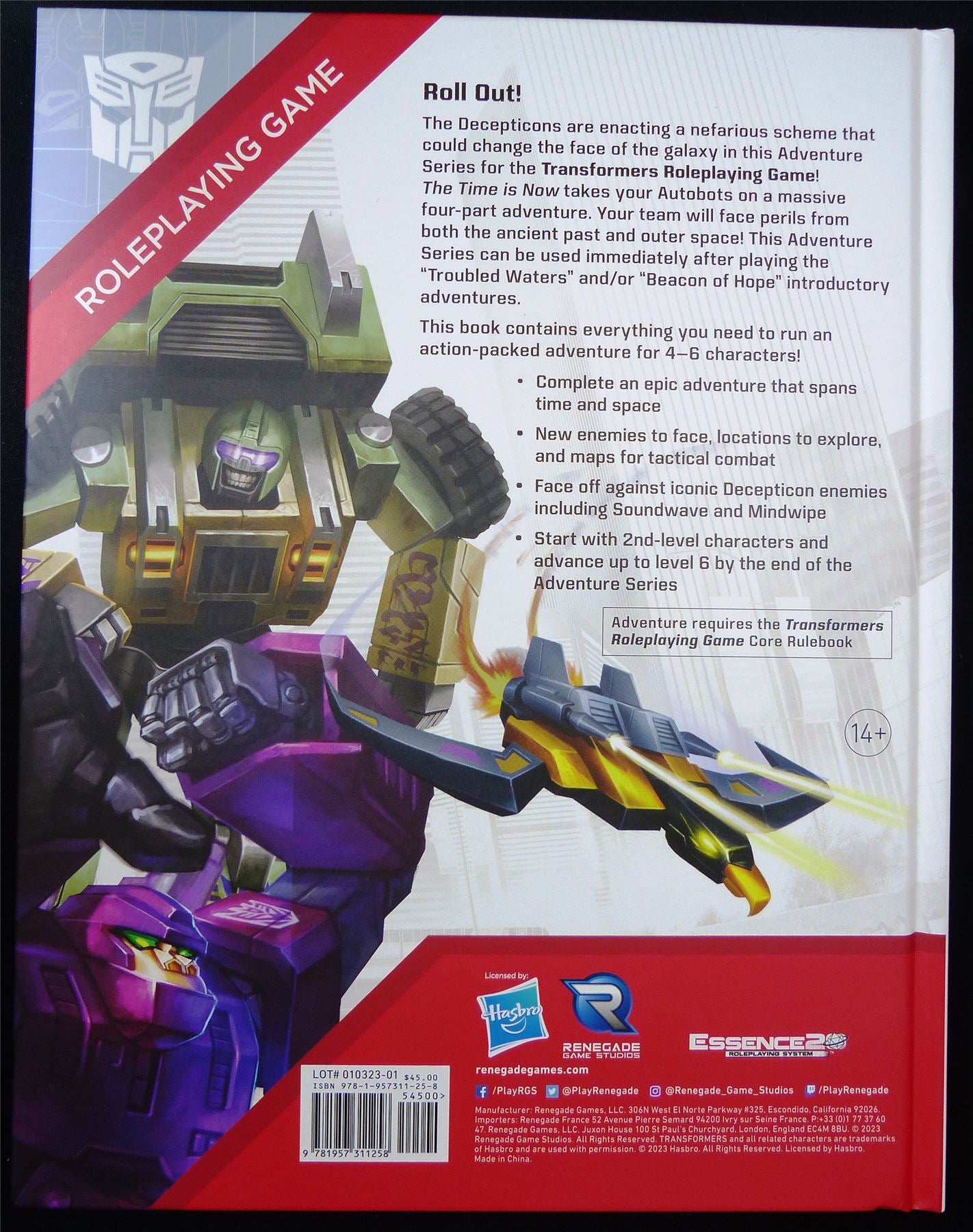 TRANSFORMERS: Roleplaying Game - Renegade Roleplay Hardback #33R