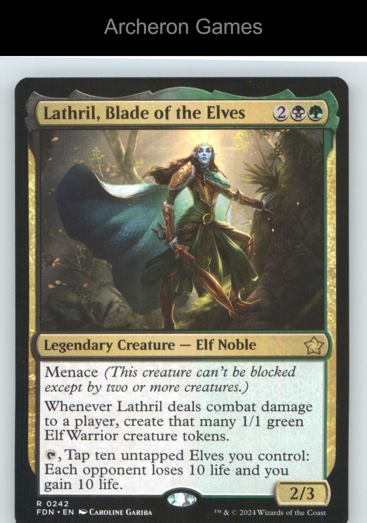 Lathril, Blade of the Elves FDN 242 R MTG Card NM/EX+