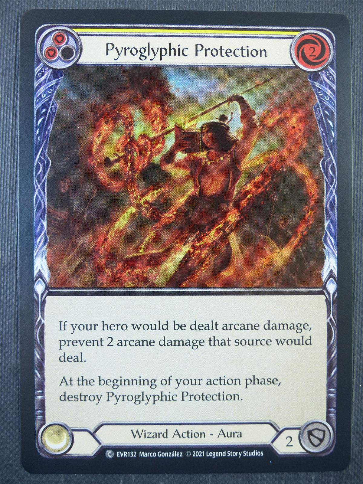 Pyroglyphic Protection Yellow Foil - 1st ed Everfest - Flesh & Blood Card #6JM