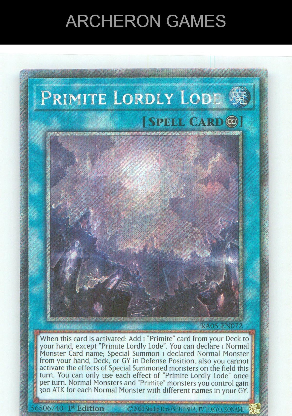 Primite Lordly Lode (Platinum Secret Rare) YUGIOH Card 1st Edition