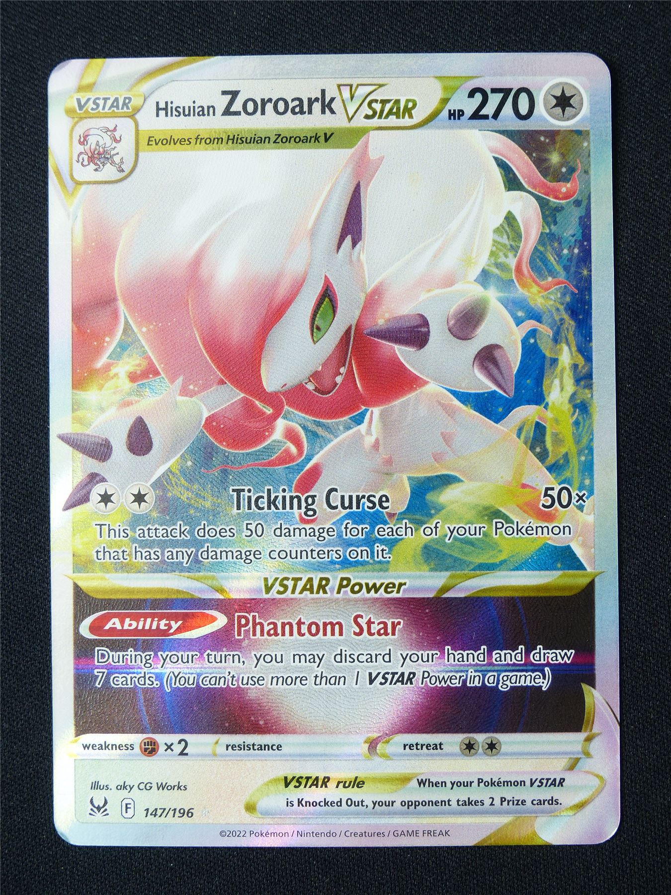 Hisuian Zoroark Vstar 147/196 Textured Holo - Pokemon Card #908