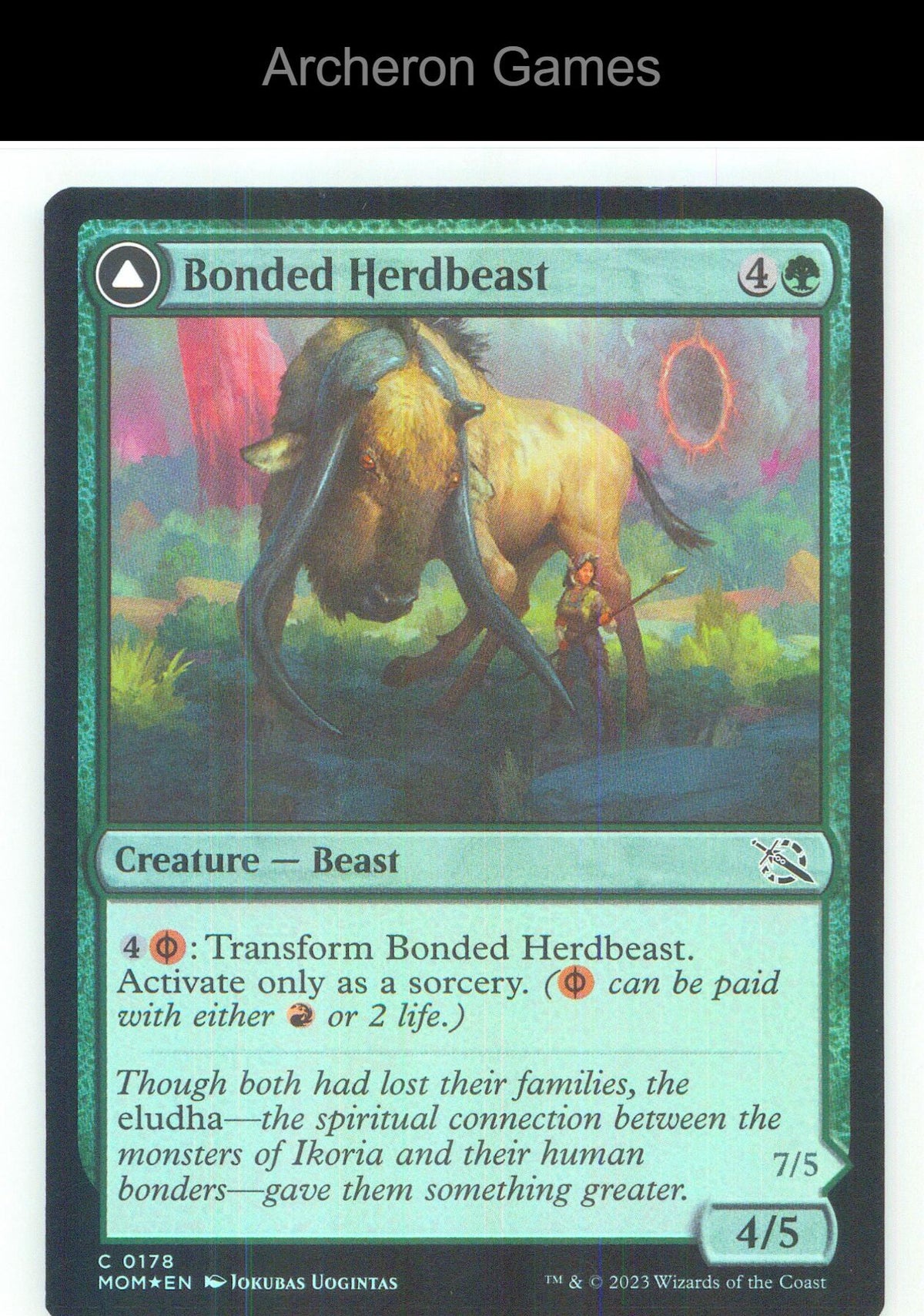 Bonded Herdbeast MOM 178 C MTG Card NM/EX+ Foil
