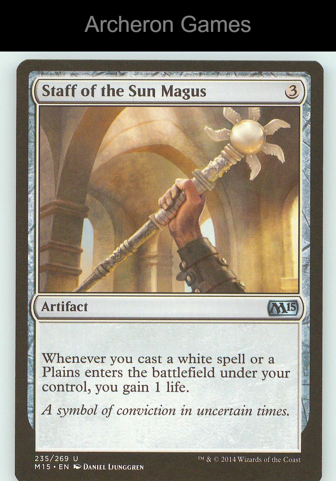 Staff of the Sun Magus M15 235 UC MTG Card NM/EX+
