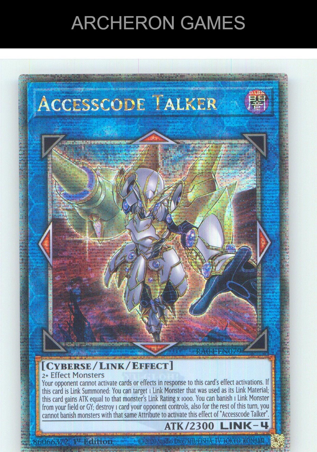 Accesscode Talker (New Art) (Quarter Century Secret Rare) YUGIOH 1st Edition