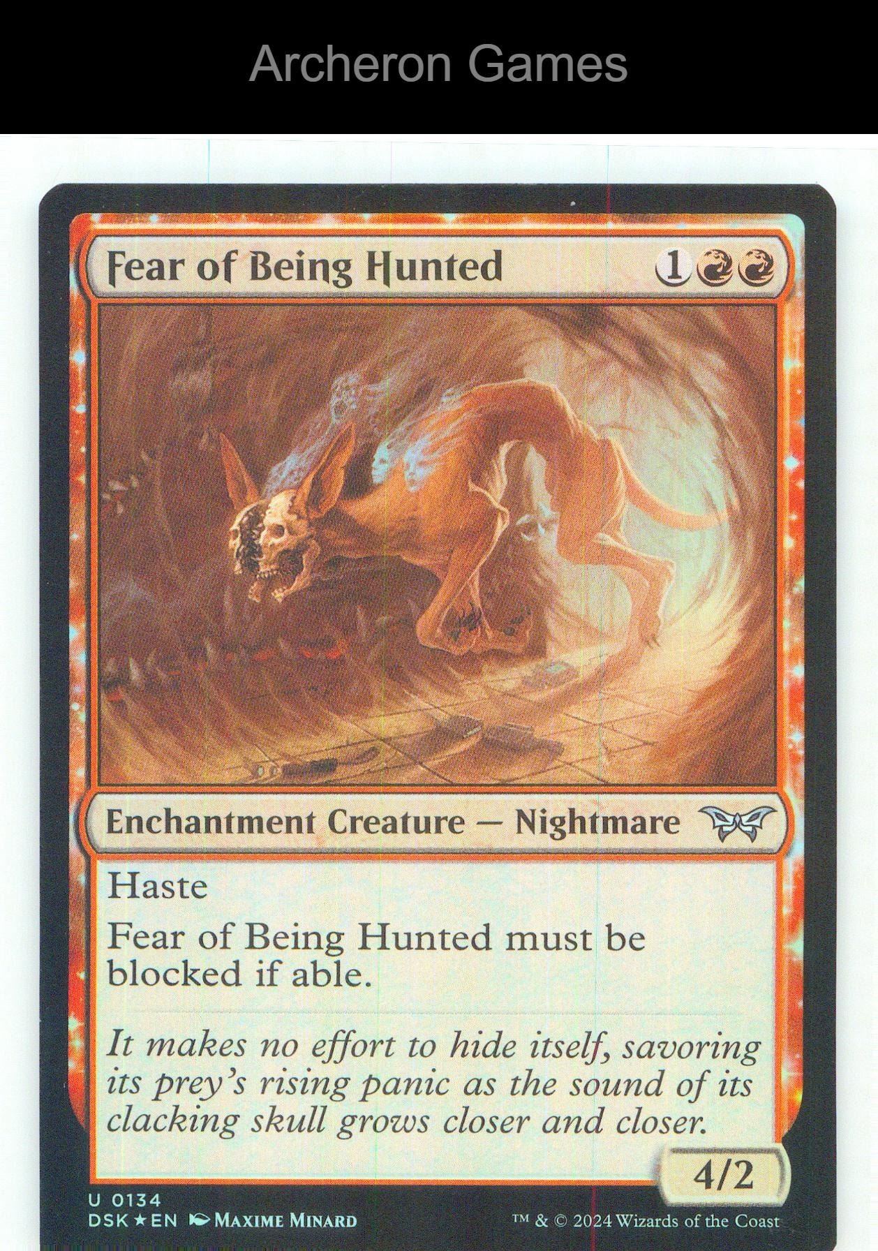 Fear of Being Hunted DSK 134 UC MTG Card NM/EX+ Foil