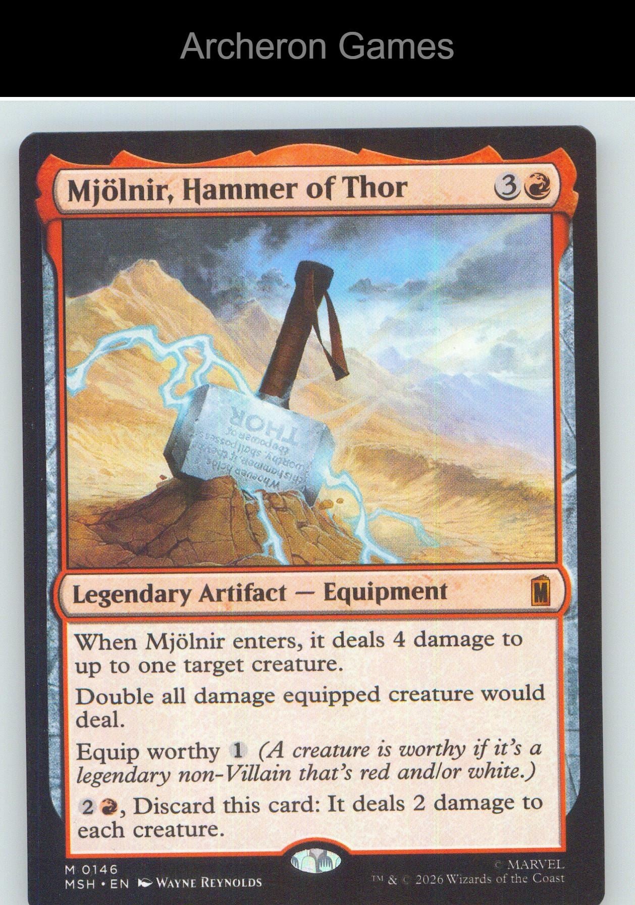 Mjolnir, Hammer of Thor MSH 146 Mythic MTG Card NM/EX+