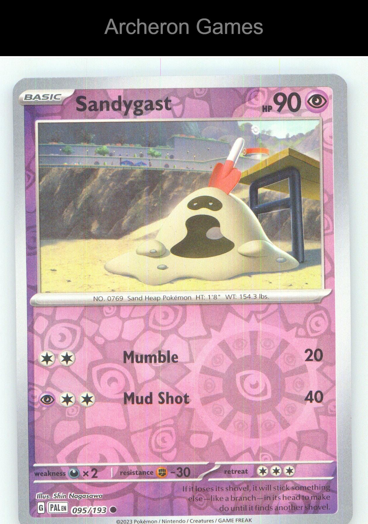 Pokemon Card Sandygast PAL 095/193 C Paldea Evolved Reverse Holo