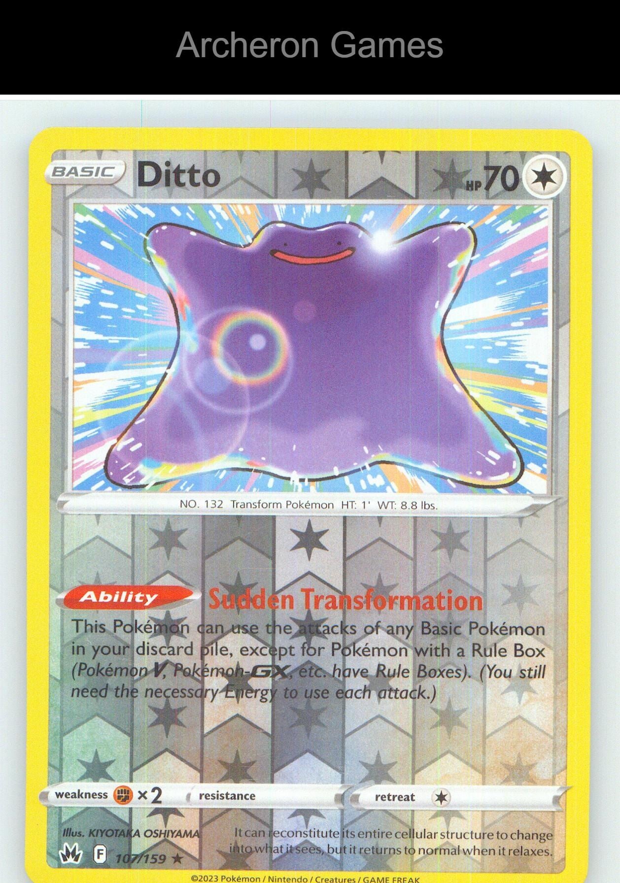 Pokemon Card Ditto CRZ 107/159 R Crown Zenith Reverse Holo