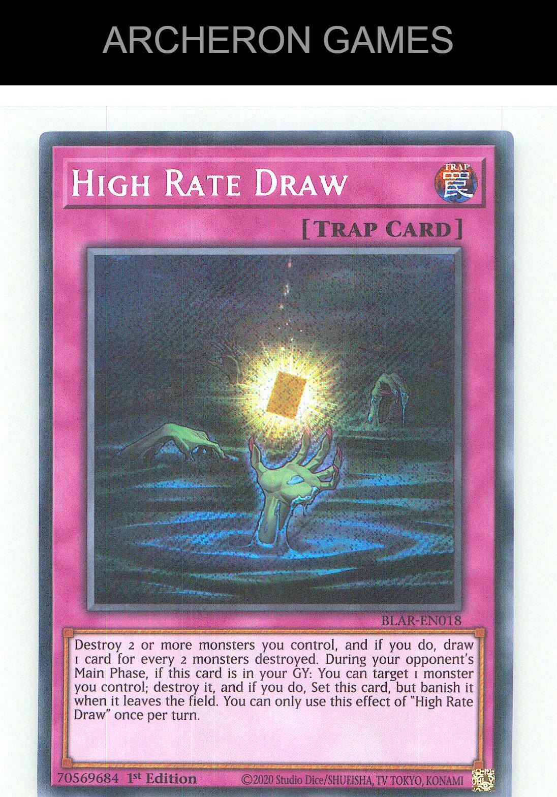 High Rate Draw SEC YUGIOH Card 1st Edition