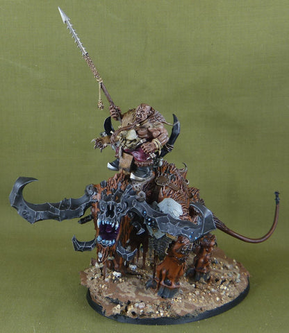 Huskard on Thundertusk - Ogor Mawtribes - Painted - Warhammer AoS 40k #2SB