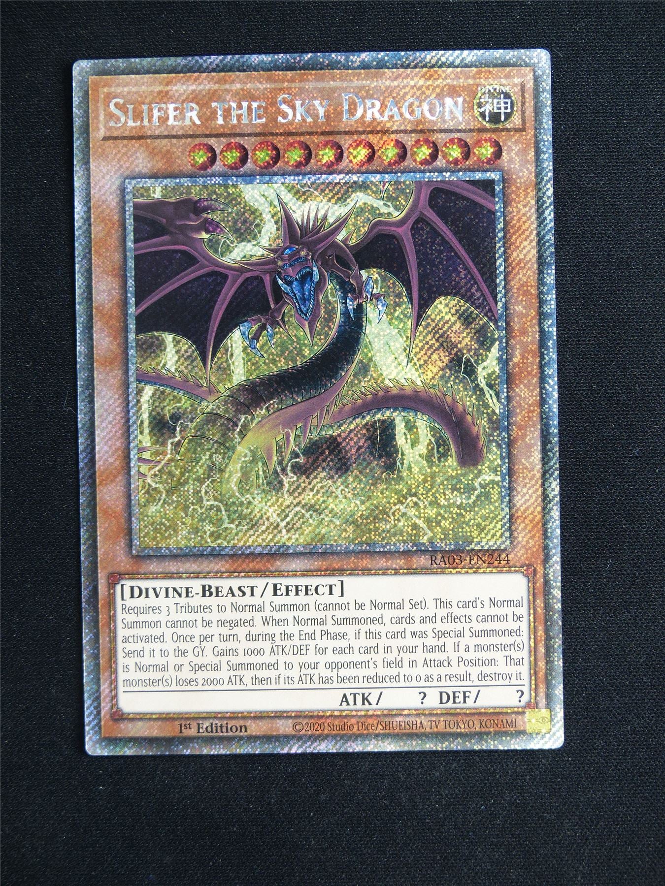 Slifer the Sky Dragon RA03 Platinum Rare - 1st ed Yugioh Card #22I
