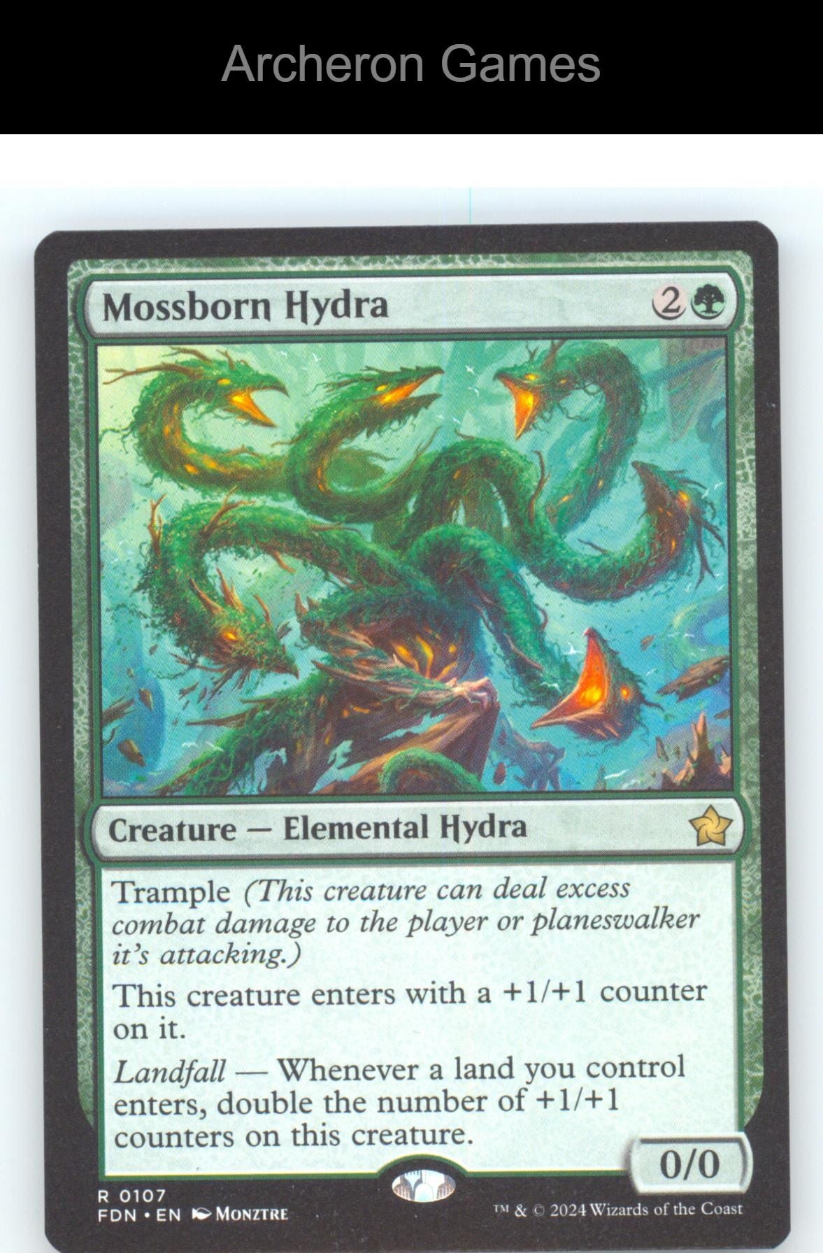 Mossborn Hydra FDN 107 R MTG Card Foundations