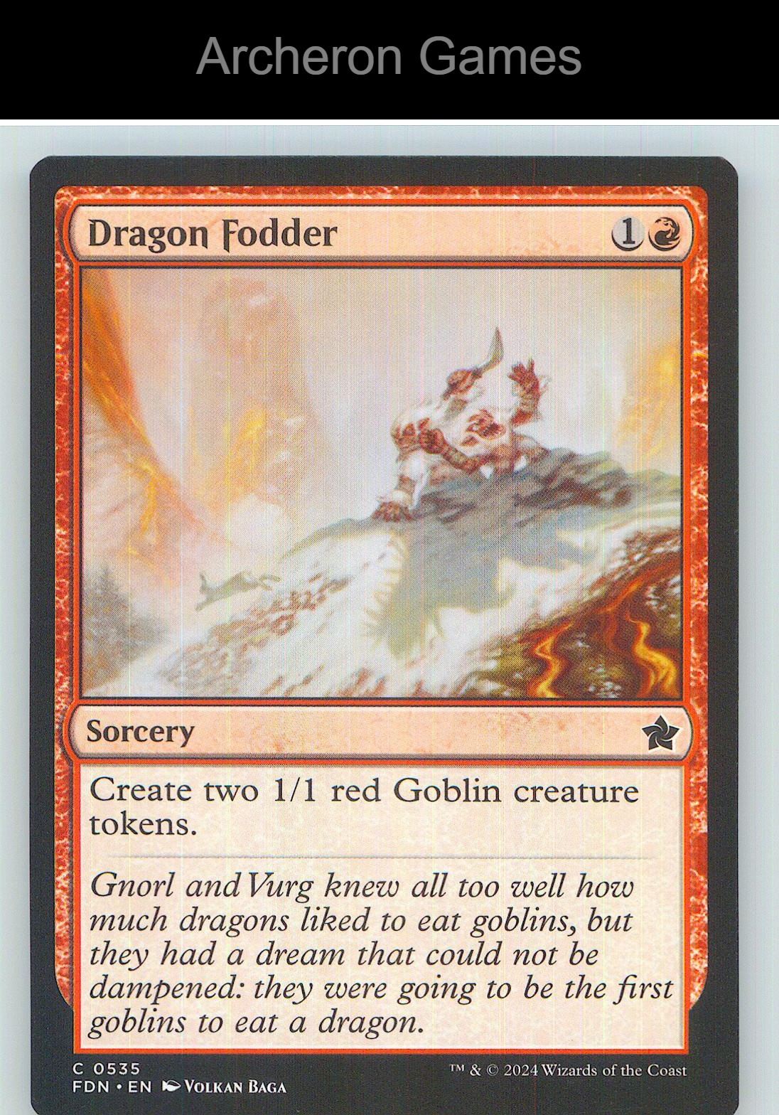 Dragon Fodder FDN 535 C MTG Card NM/EX+