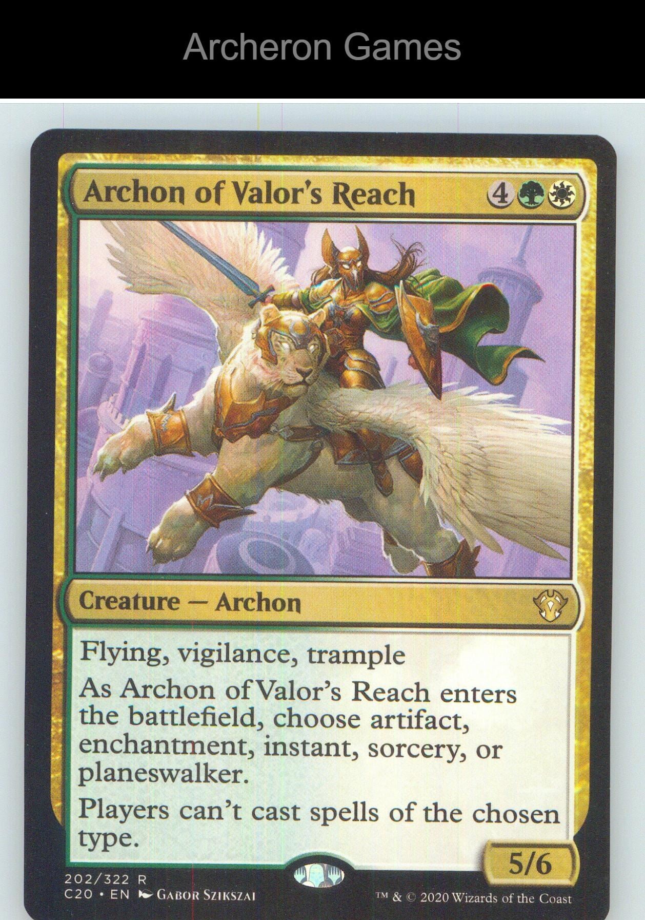 Archon of Valor's Reach C20 202 R MTG Card NM/EX+