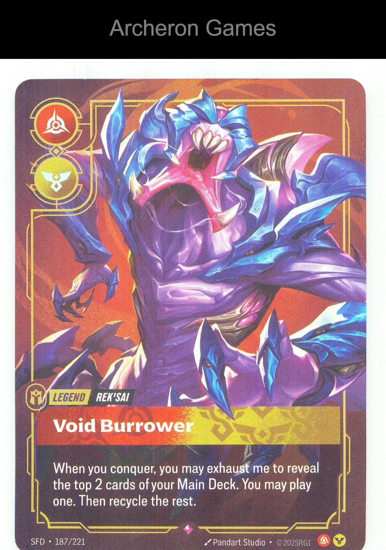 Rek'sai - Void Burrower SFD 187/221 R Spiritforged Riftbound Card Foil