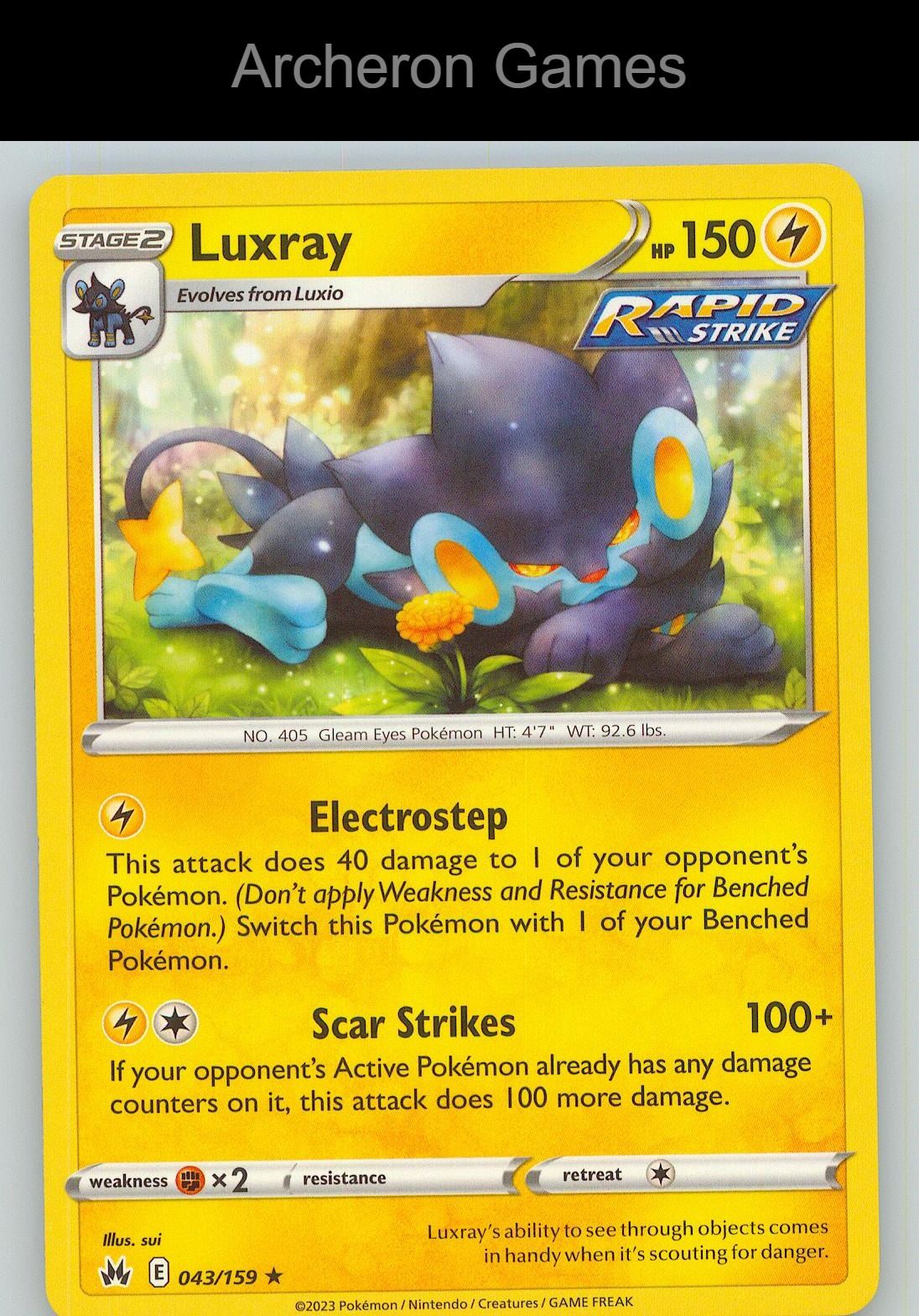 Pokemon Card Luxray CRZ 043/159 R Crown Zenith