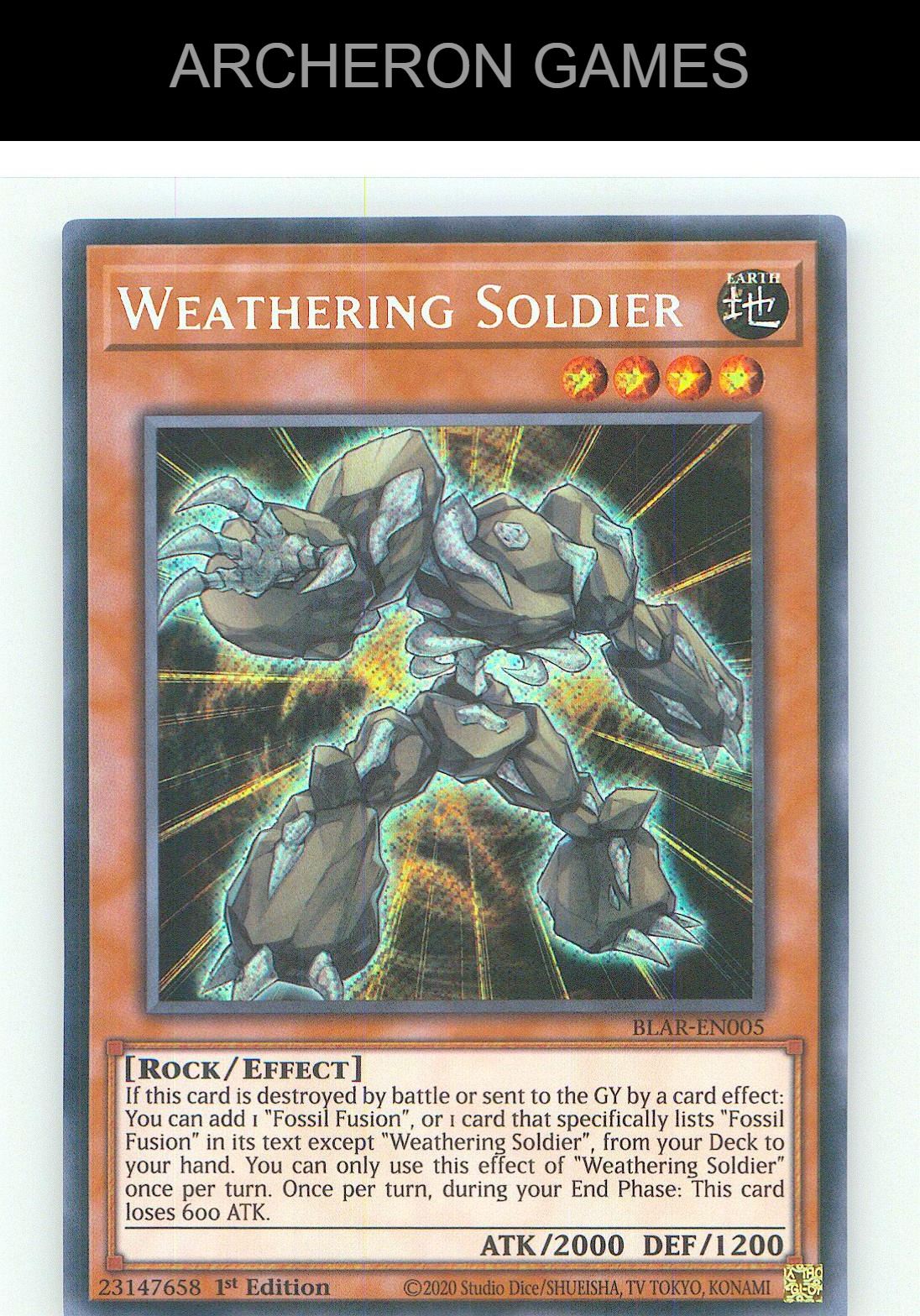 Weathering Soldier SEC YUGIOH Card 1st Edition