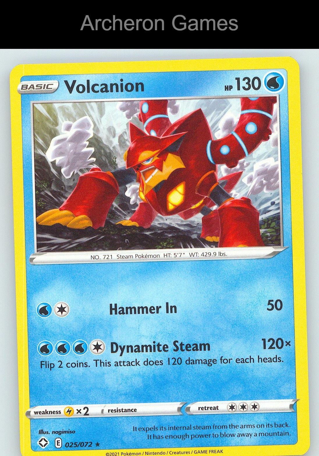 Pokemon Card Volcanion SHF 025/072 R Shining Fates