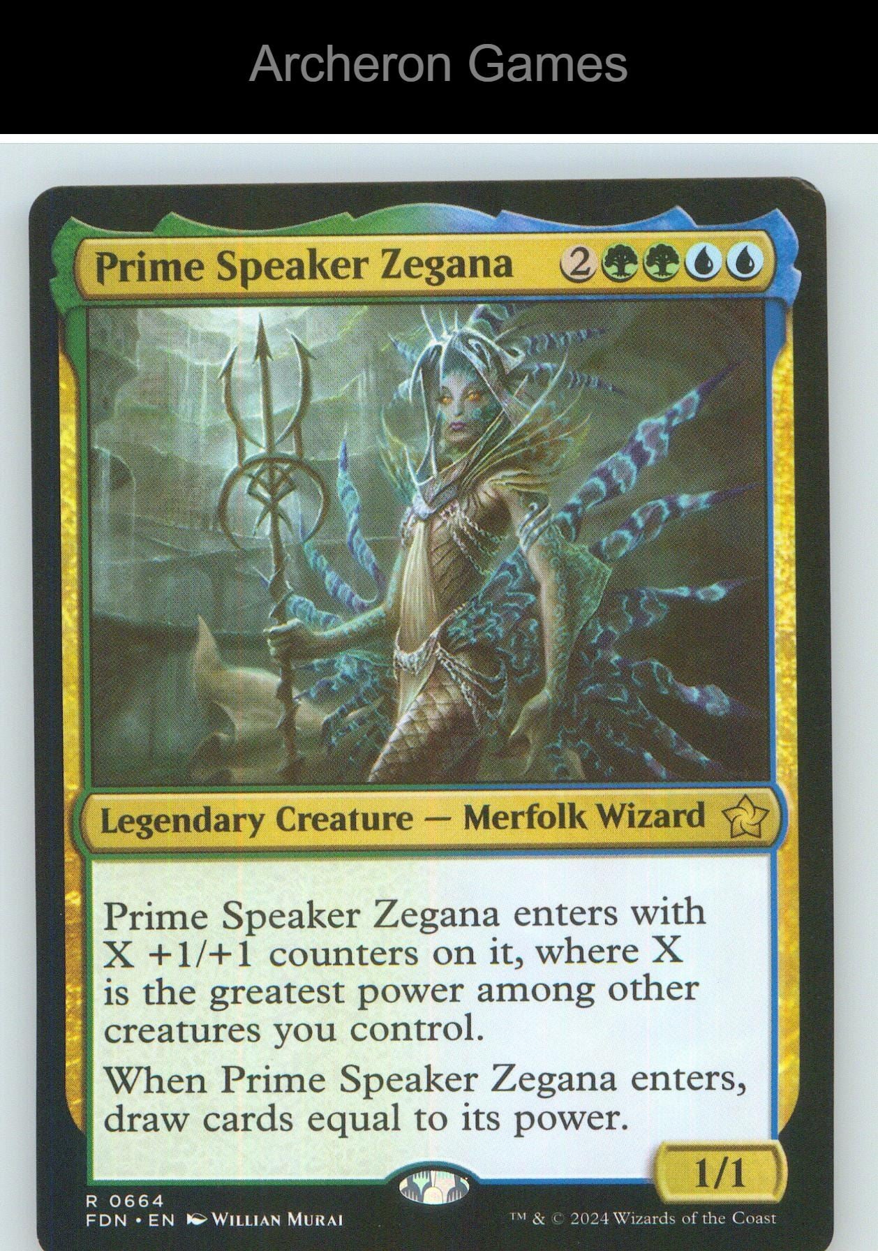 Prime Speaker Zegana FDN 664 R MTG Card NM/EX+