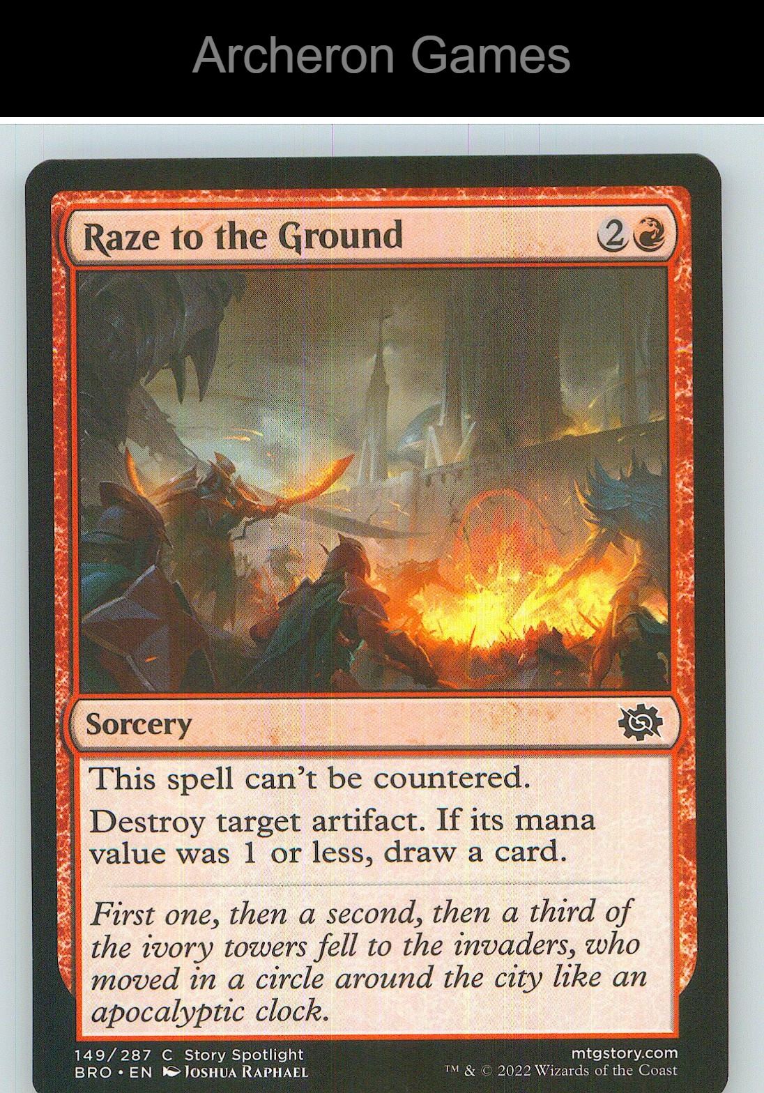 Raze to the Ground BRO 149 C MTG Card NM/EX+