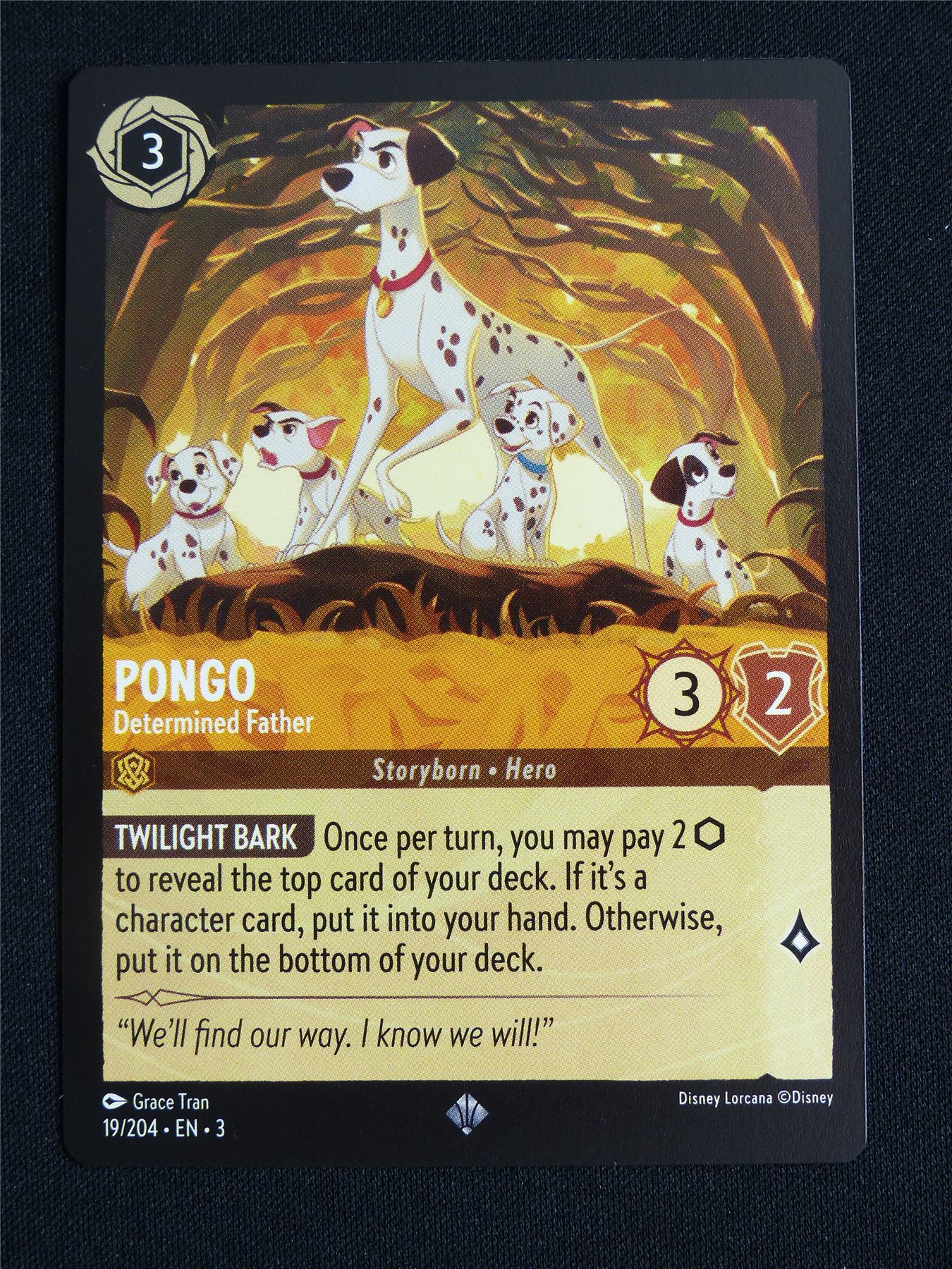 Pongo Determined Father 19/204 - Lorcana Card #5FO