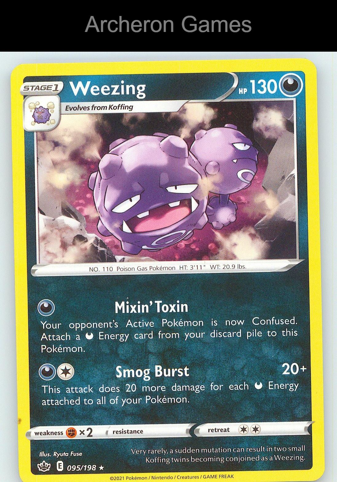 Pokemon Card Weezing CRE 095/198 R Chilling Reign