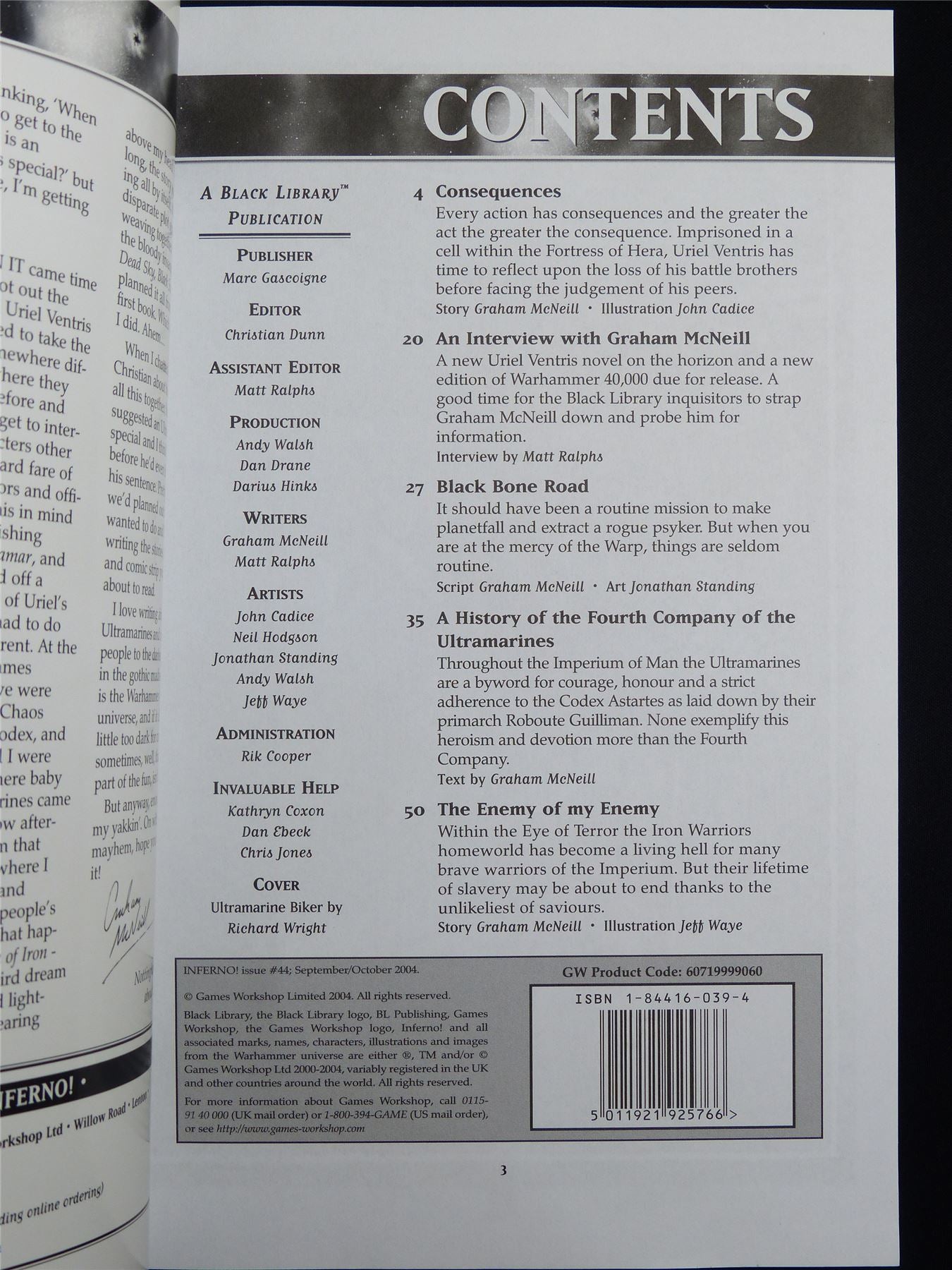 Inferno! Tales of Fantasy and Adventure #44 - Workshop Black Library Publication #1NX