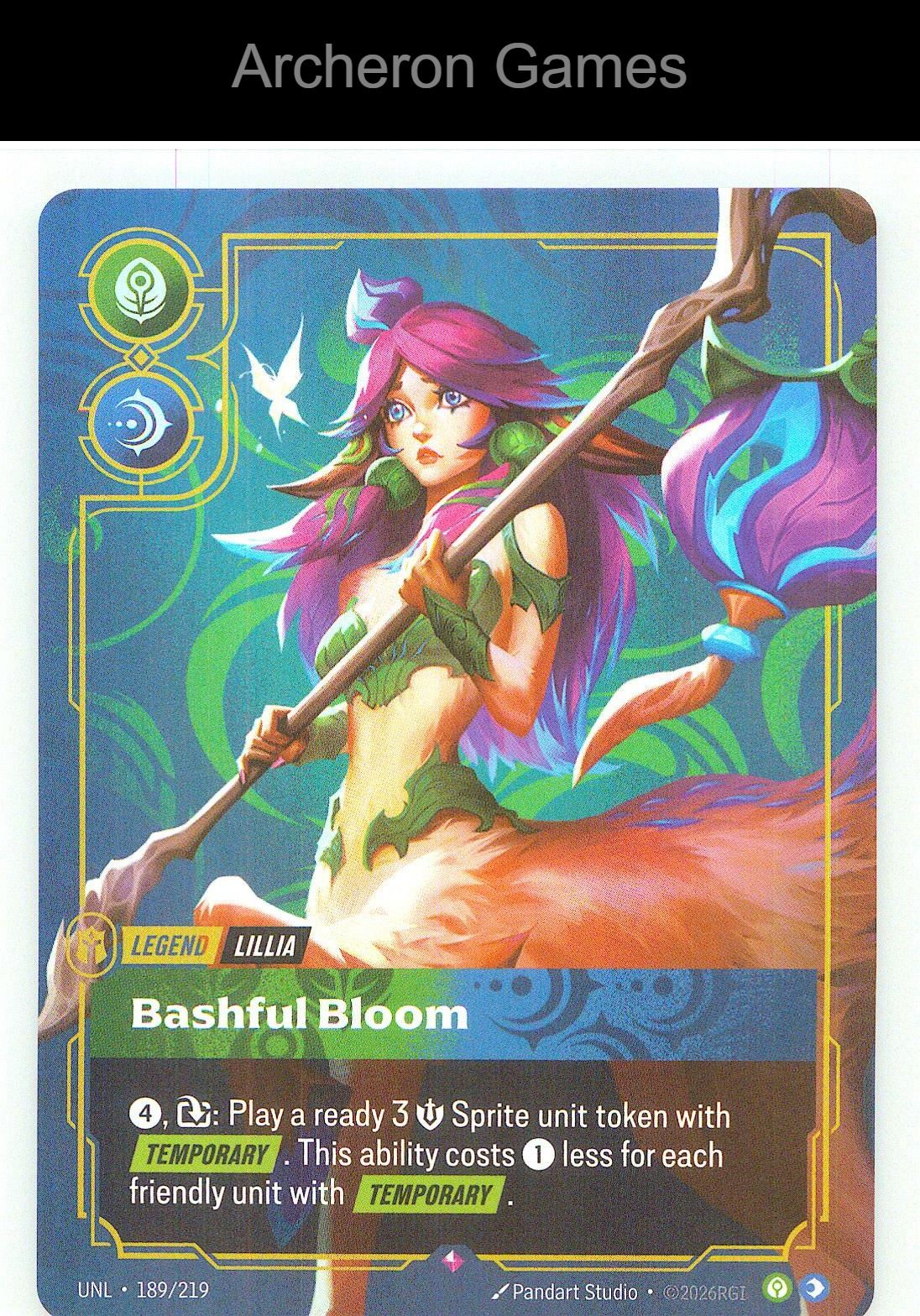 Lillia - Bashful Bloom UNL 189/219 R Unleashed Riftbound Card