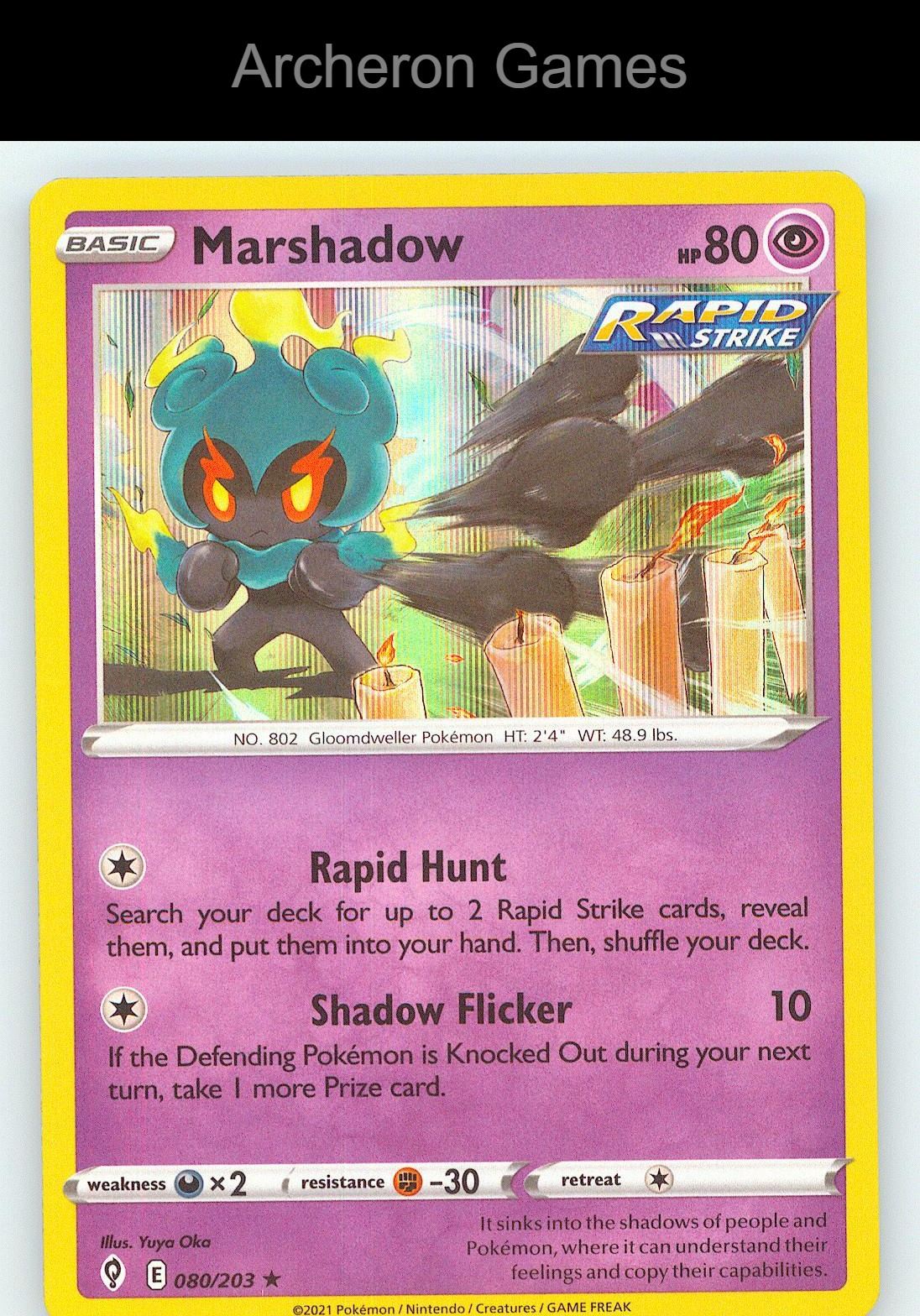 Pokemon Card Marshadow EVS 080/203 Line Holo R Evolving Skies