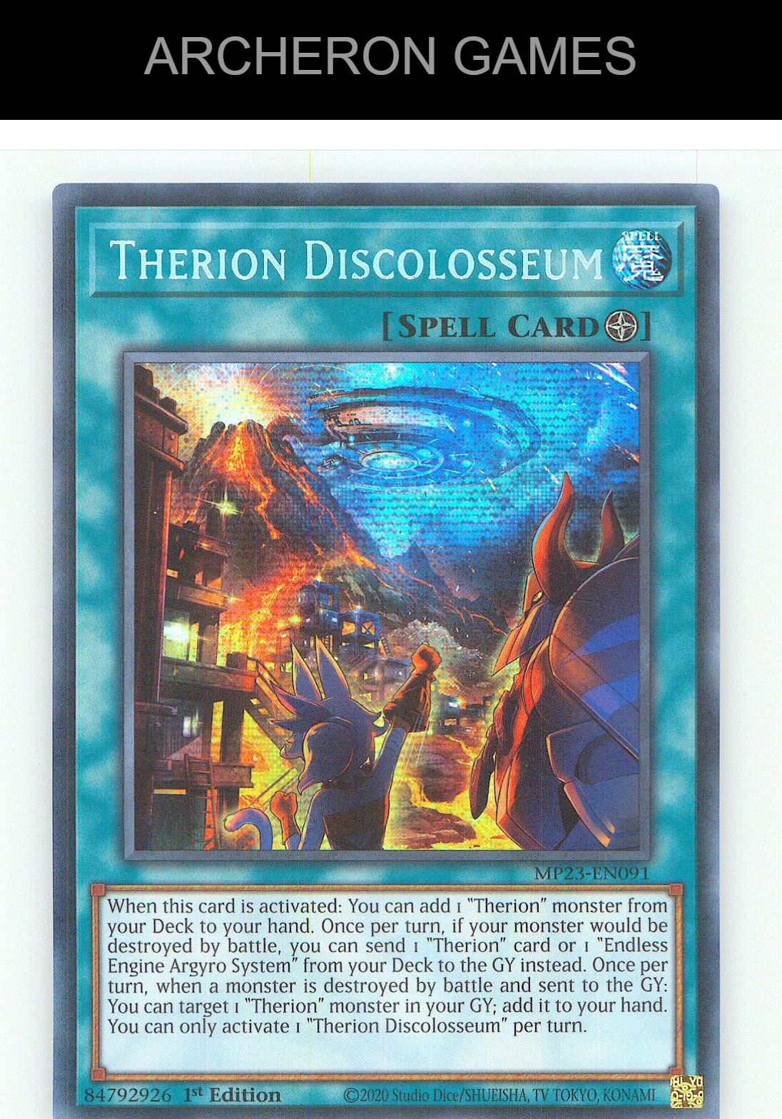 Therion Discolosseum Prismatic Secret Rare YUGIOH Card 1st Edition