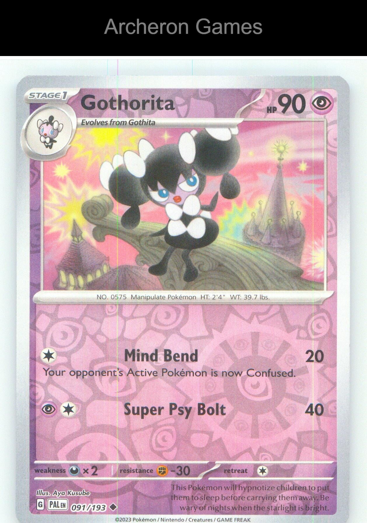 Pokemon Card Gothorita PAL 091/193 UC Paldea Evolved Reverse Holo