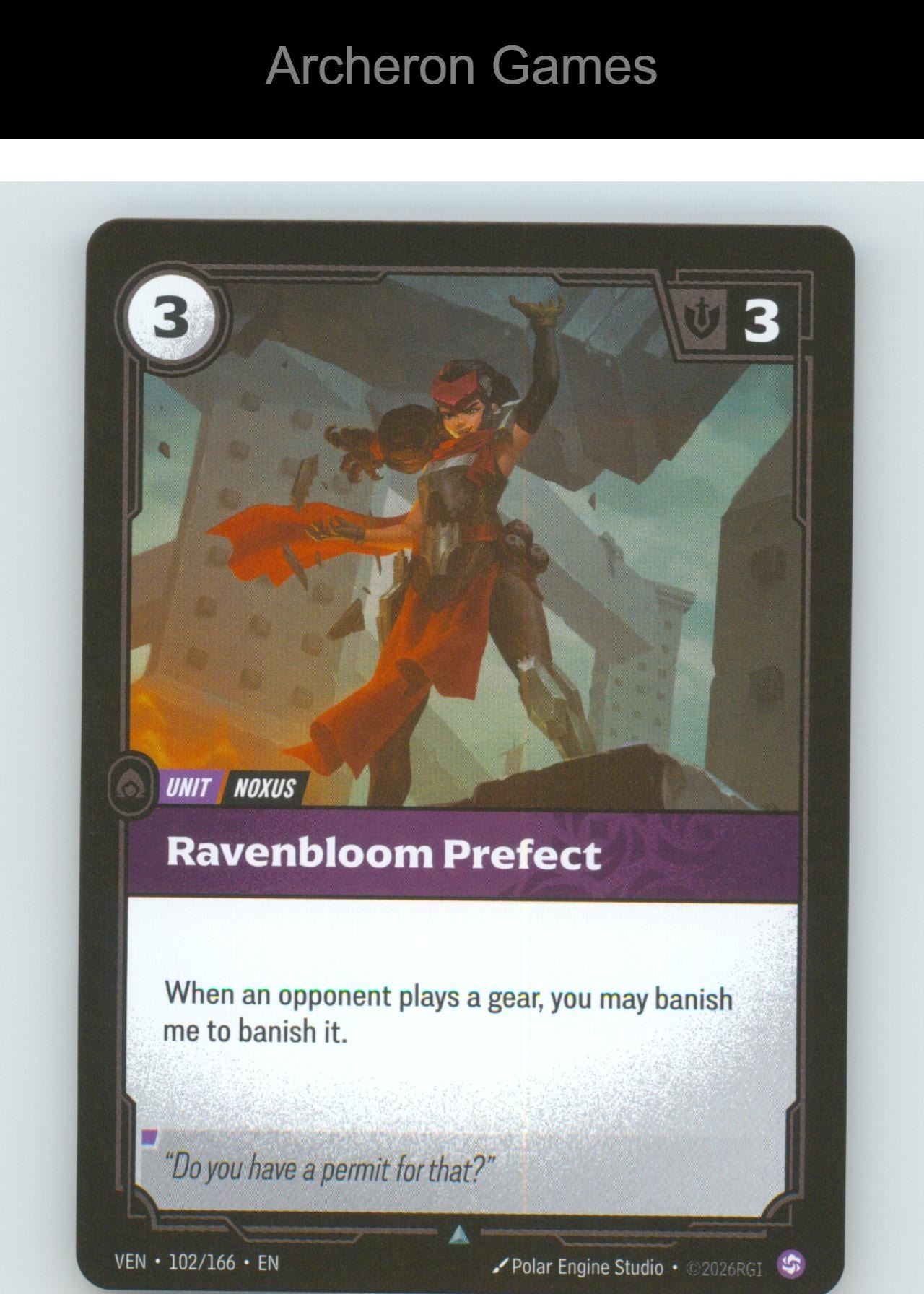 Ravenbloom Prefect VEN 102/166 UC Vendetta Riftbound Card Foil