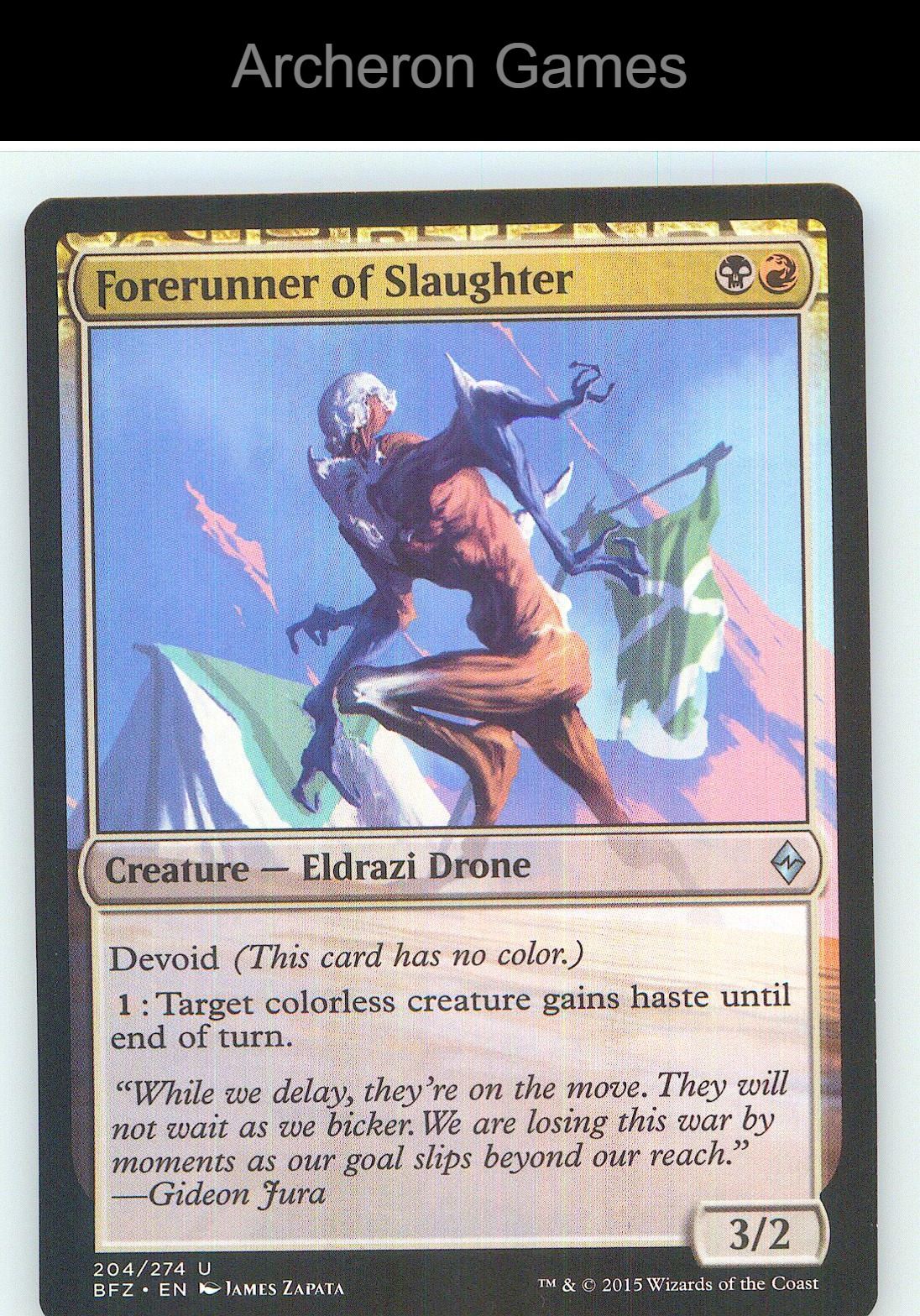 Forerunner of Slaughter BFZ 204 UC MTG Card NM/EX+