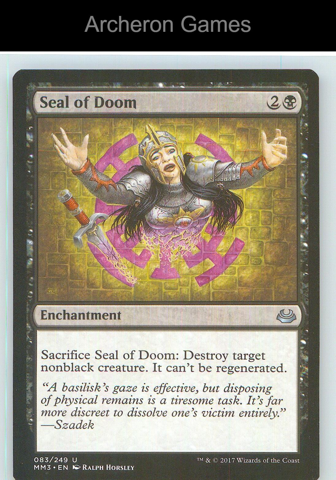Seal of Doom MM3 83 UC MTG Card NM/EX+