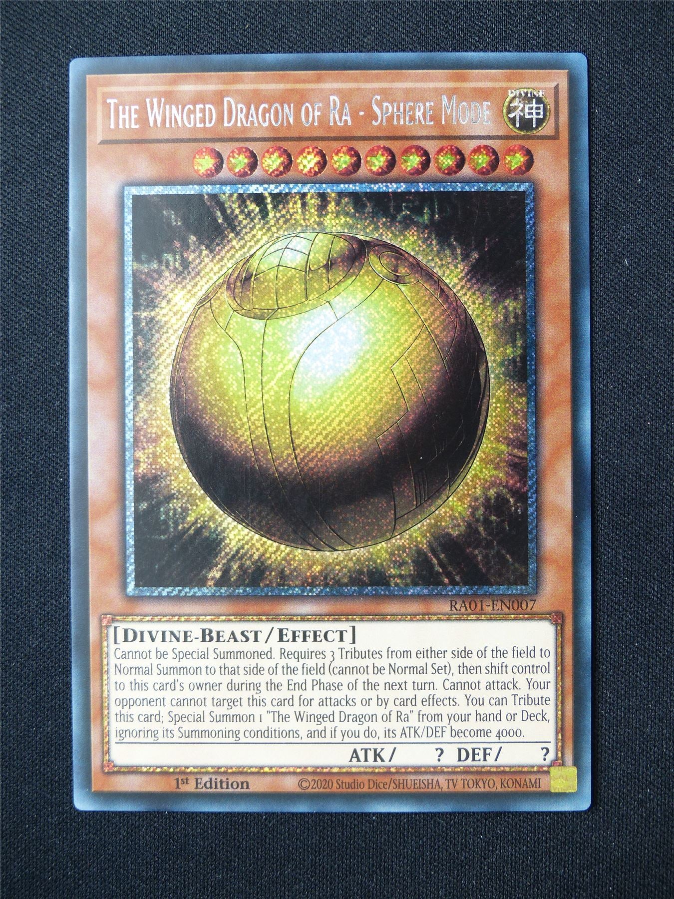 The Winged Dragon of Ra - Sphere Mode RA01 Secret Rare - 1st ed Yugioh Card #9LN