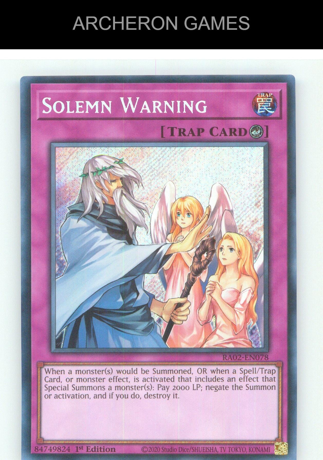 Solemn Warning (Secret Rare) SEC YUGIOH Card 1st Edition