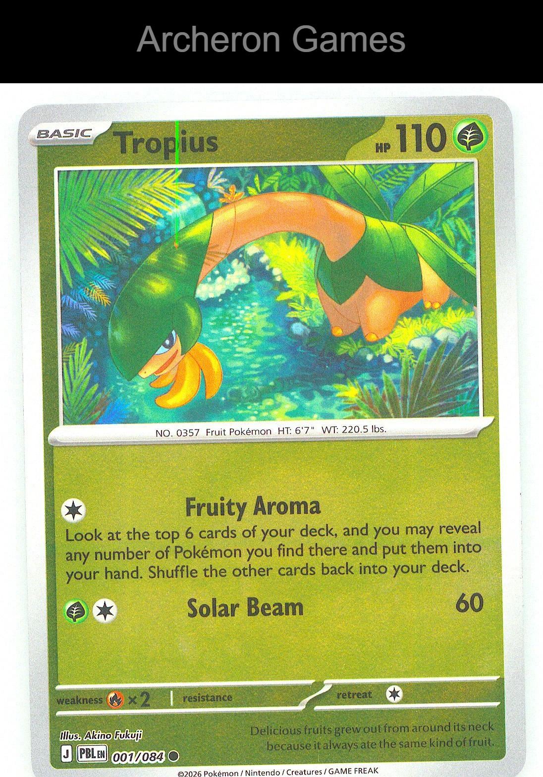 Pokemon Card Tropius ME05 001/084 C Pitch Black Reverse Holo