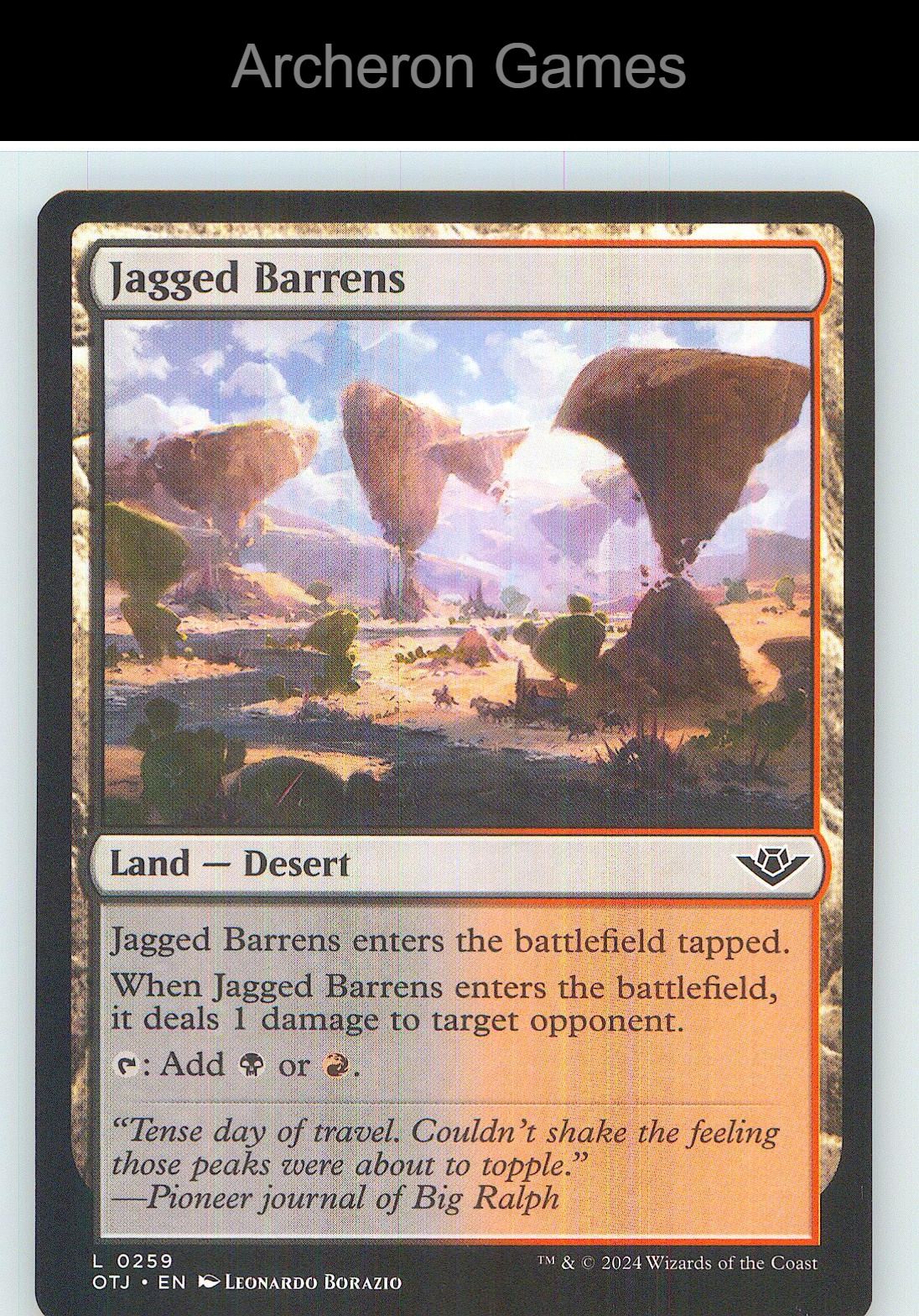 Jagged Barrens OTJ 259 Land MTG Card NM/EX+