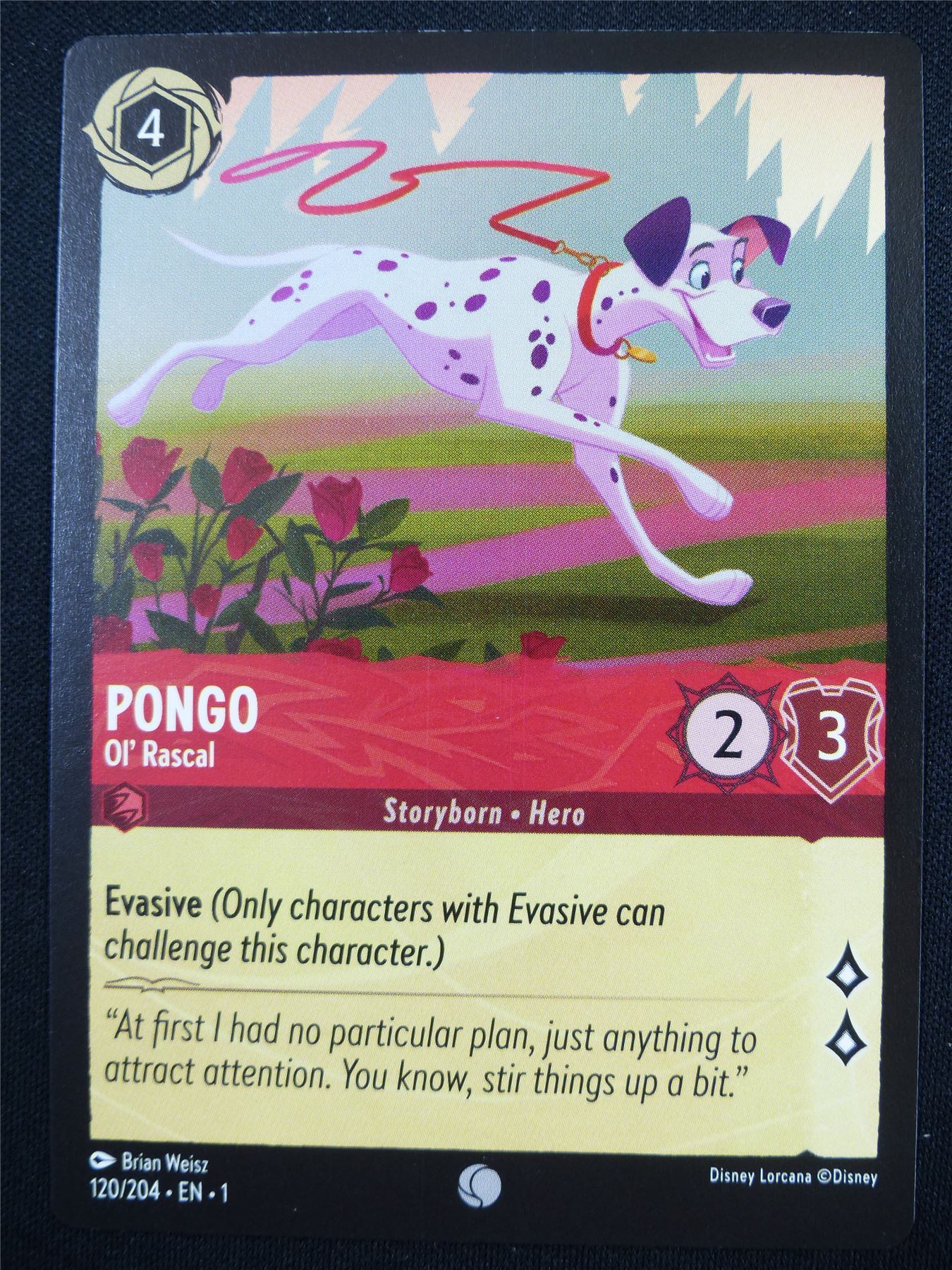 Pongo Ol' Rascal 120/204 - Lorcana Card #4Q9 Archeron Pongo Ol' Rascal 120/204 - Lorcana Card #4Q9 Archeron