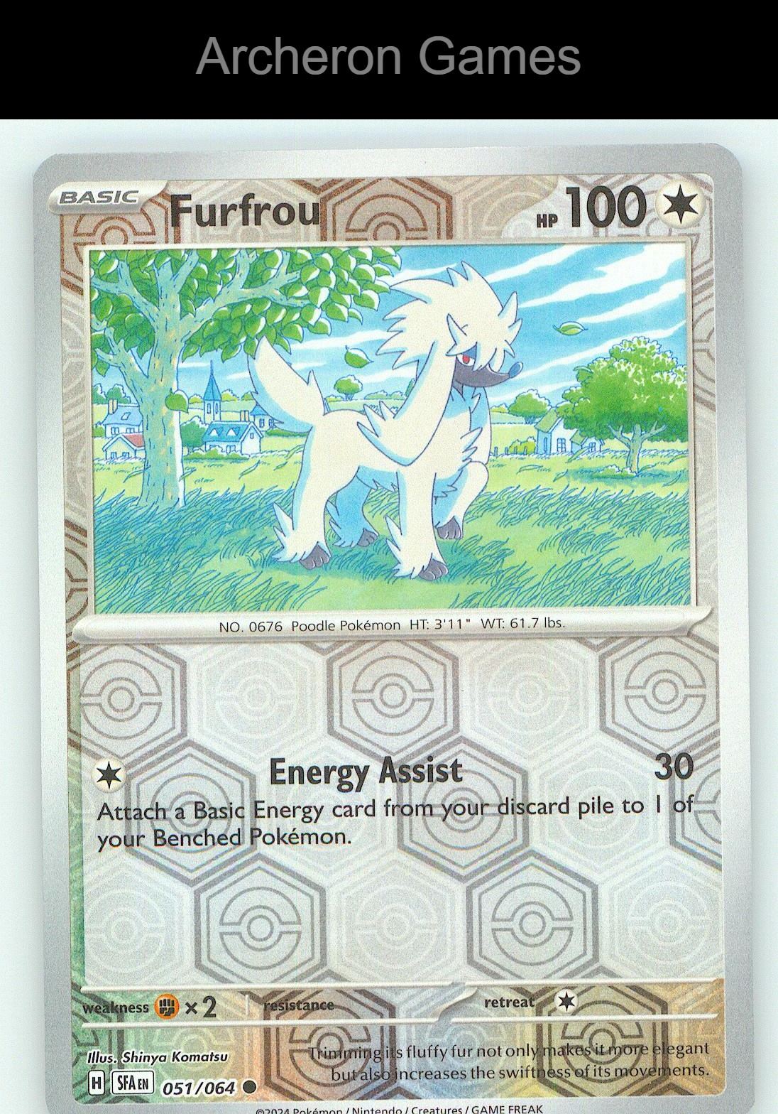 Pokemon Card Furfrou SFA 051/064 C Shrouded Fable Reverse Holo