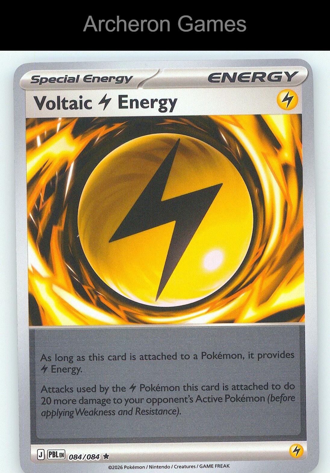 Pokemon Card Voltaic Lightning Energy ME05 084/084 R Pitch Black Reverse Holo